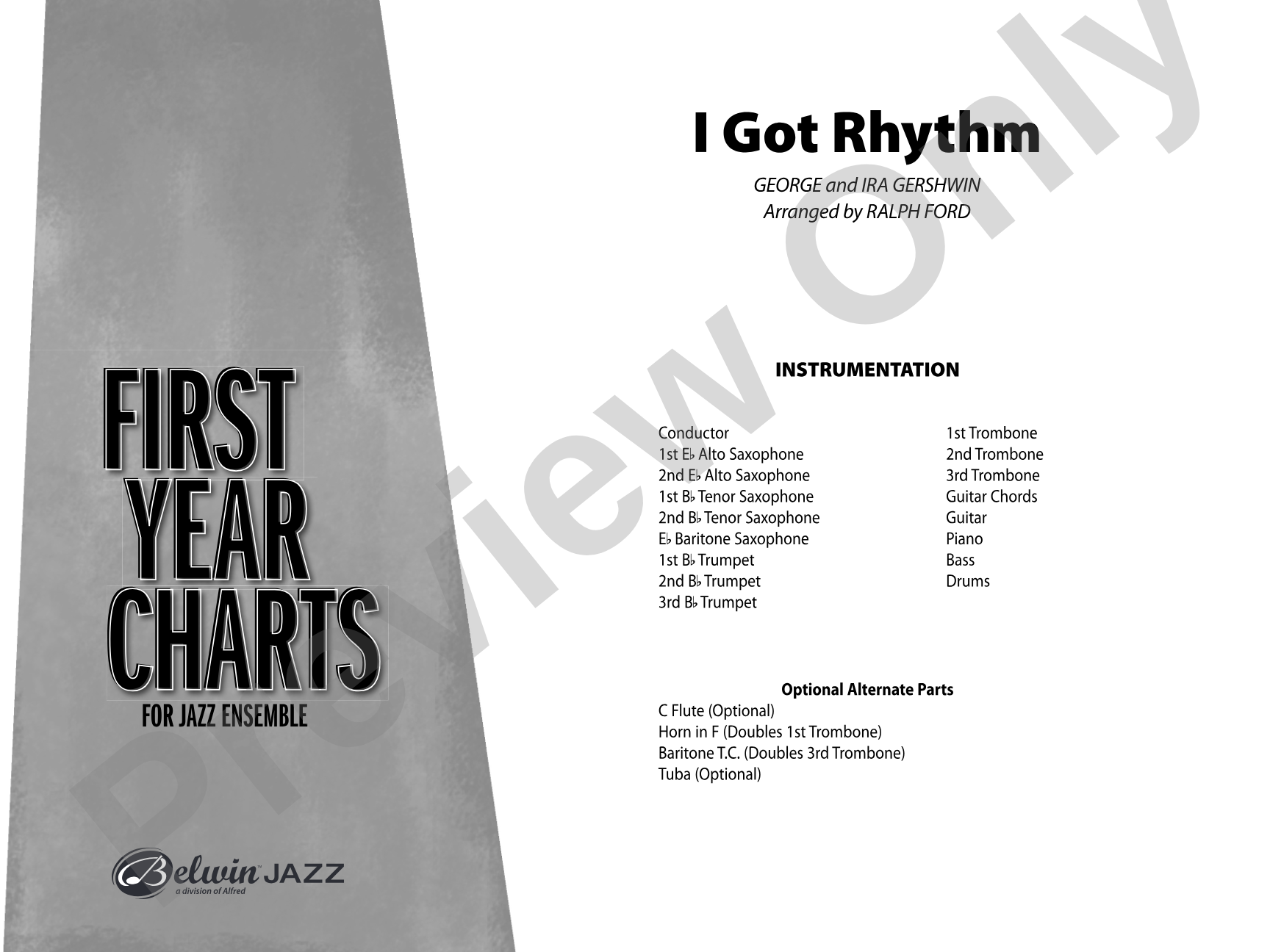I Got Rhythm: Jazz Ensemble Conductor Score & Parts
