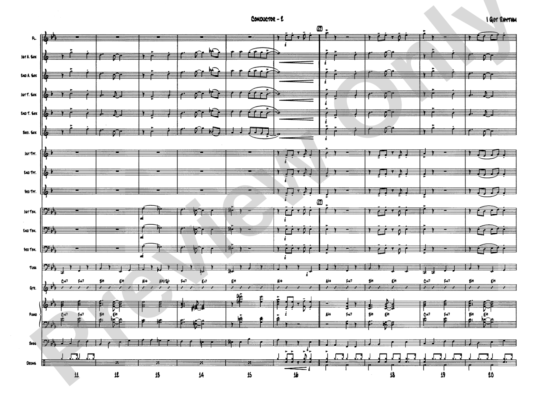 I Got Rhythm: Jazz Ensemble Conductor Score & Parts