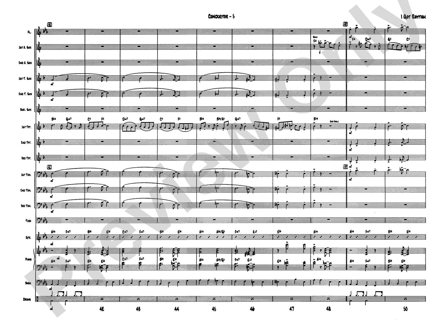 I Got Rhythm: Jazz Ensemble Conductor Score & Parts