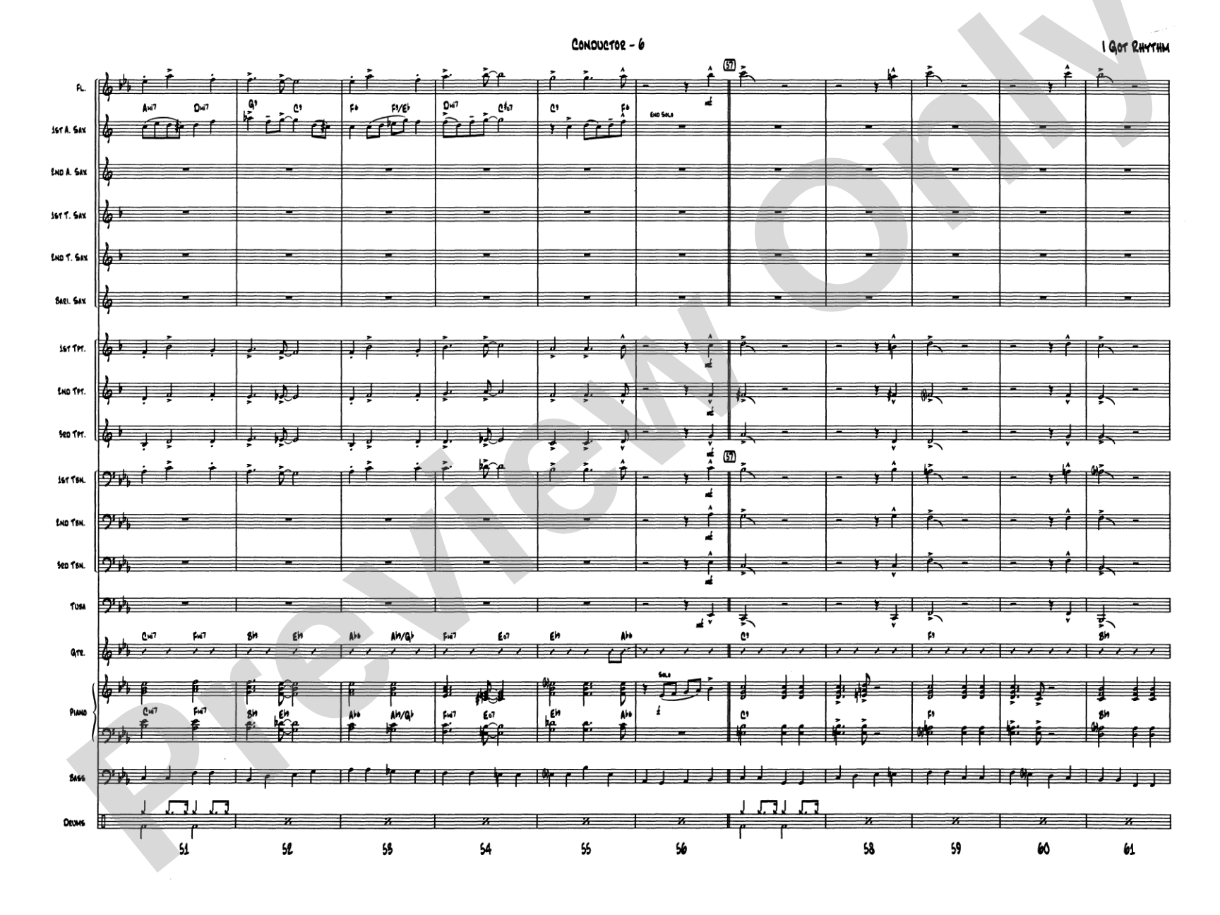 I Got Rhythm: Jazz Ensemble Conductor Score & Parts