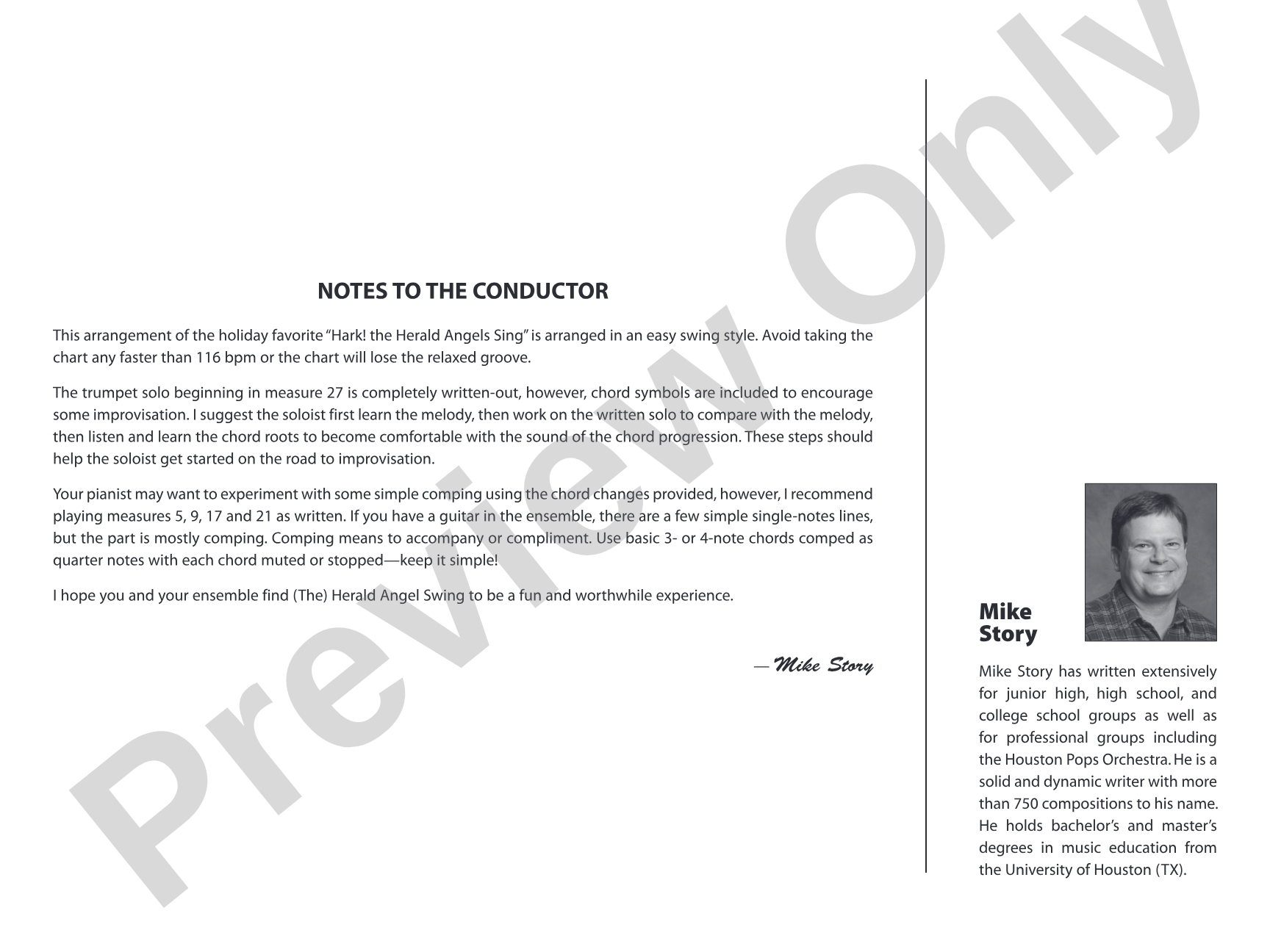 The Herald Angels Swing: Jazz Ensemble Conductor Score & Parts
