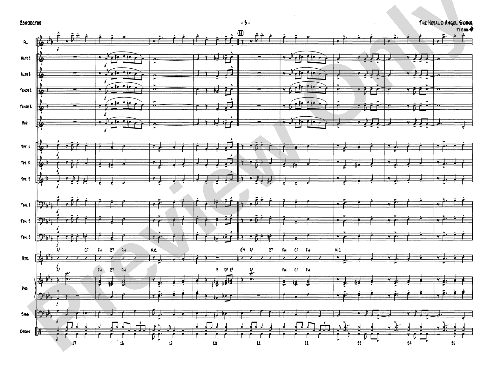 The Herald Angels Swing: Jazz Ensemble Conductor Score & Parts
