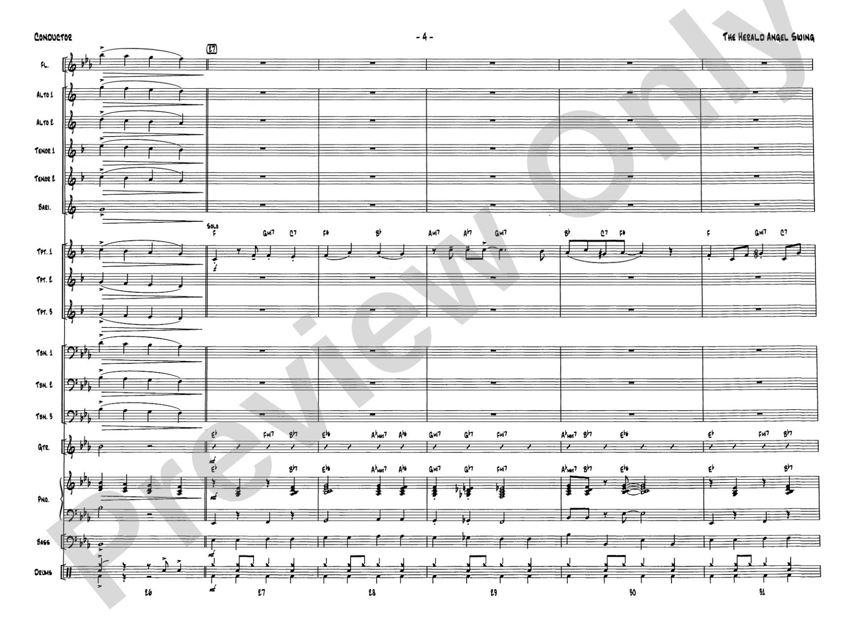 The Herald Angels Swing: Jazz Ensemble Conductor Score & Parts
