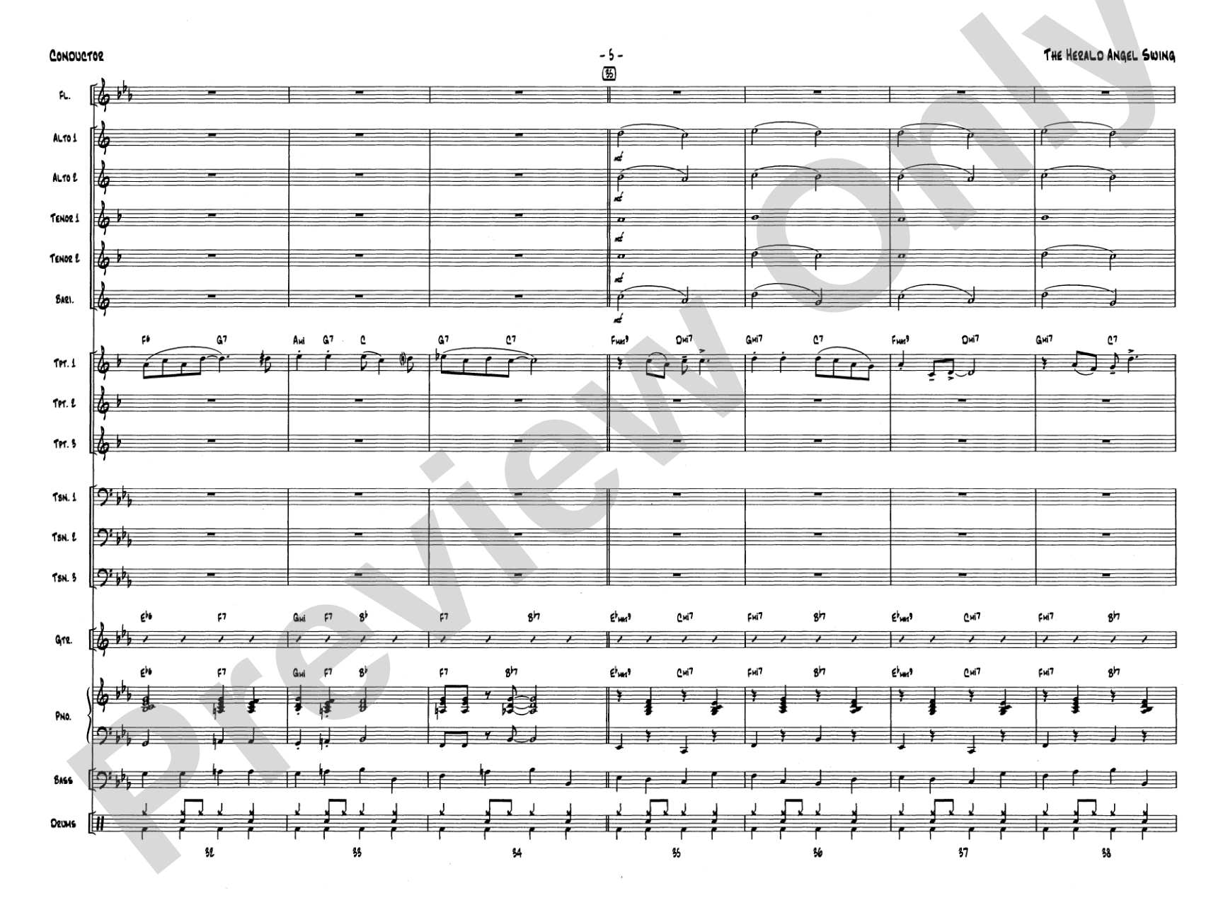The Herald Angels Swing: Jazz Ensemble Conductor Score & Parts