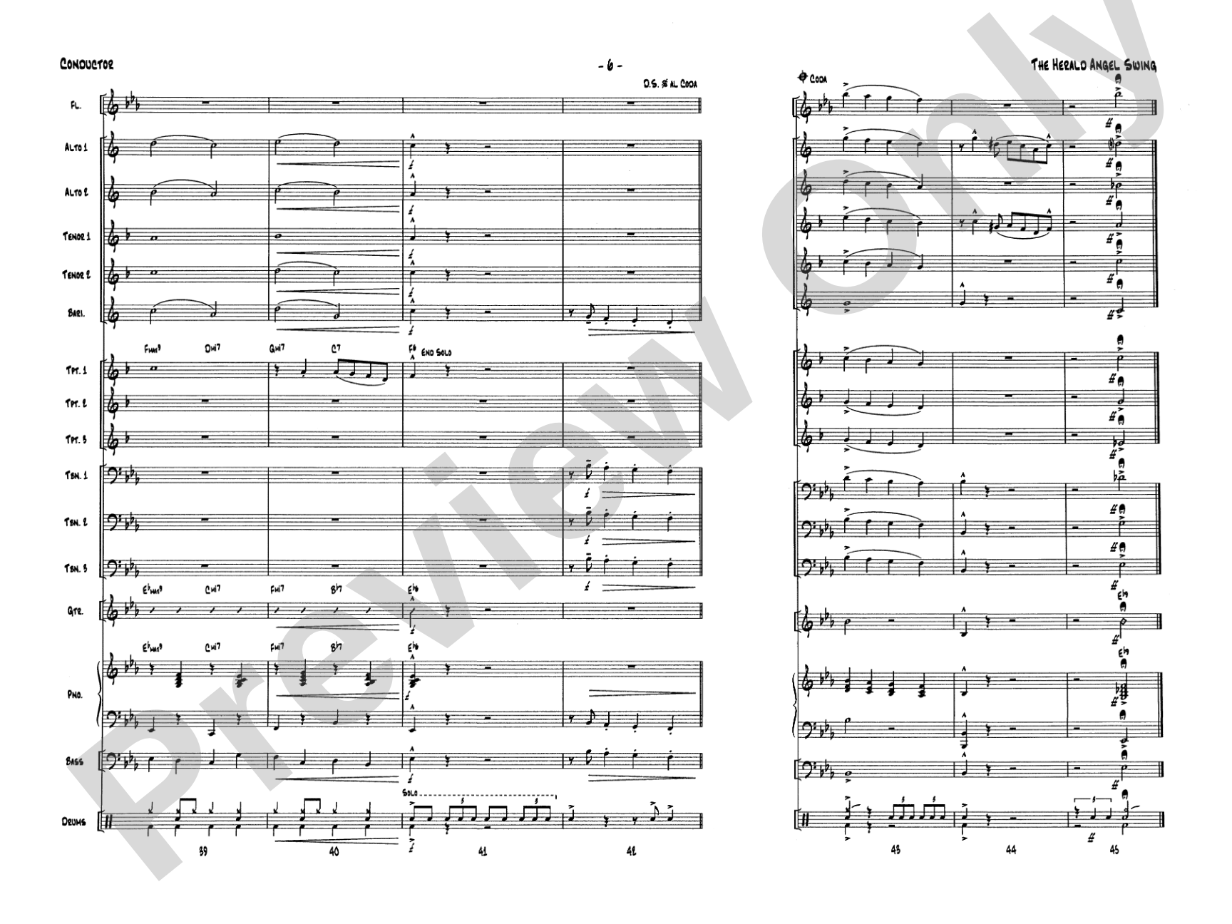 The Herald Angels Swing: Jazz Ensemble Conductor Score & Parts