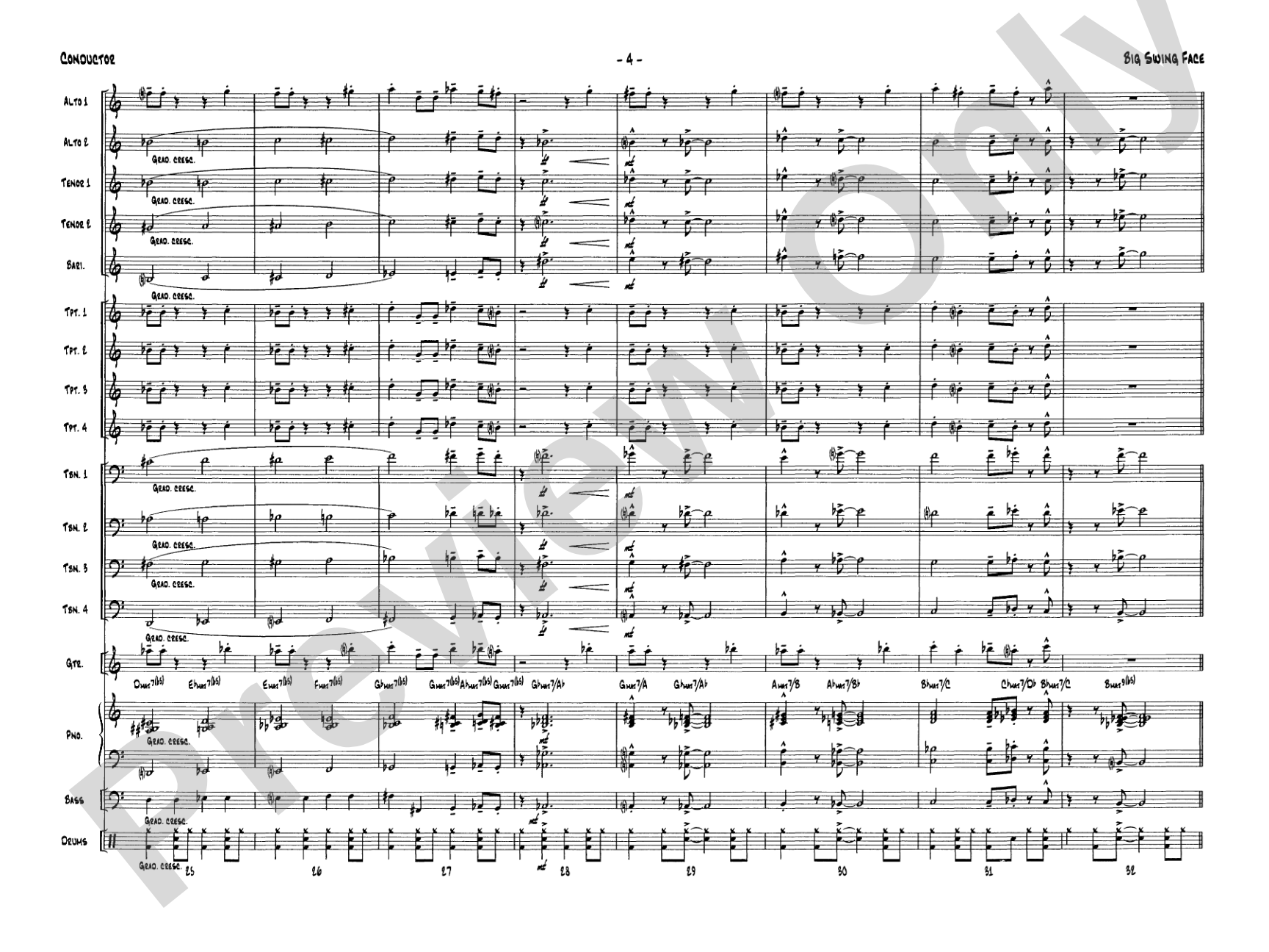 Big Swing Face: Jazz Ensemble Conductor Score & Parts