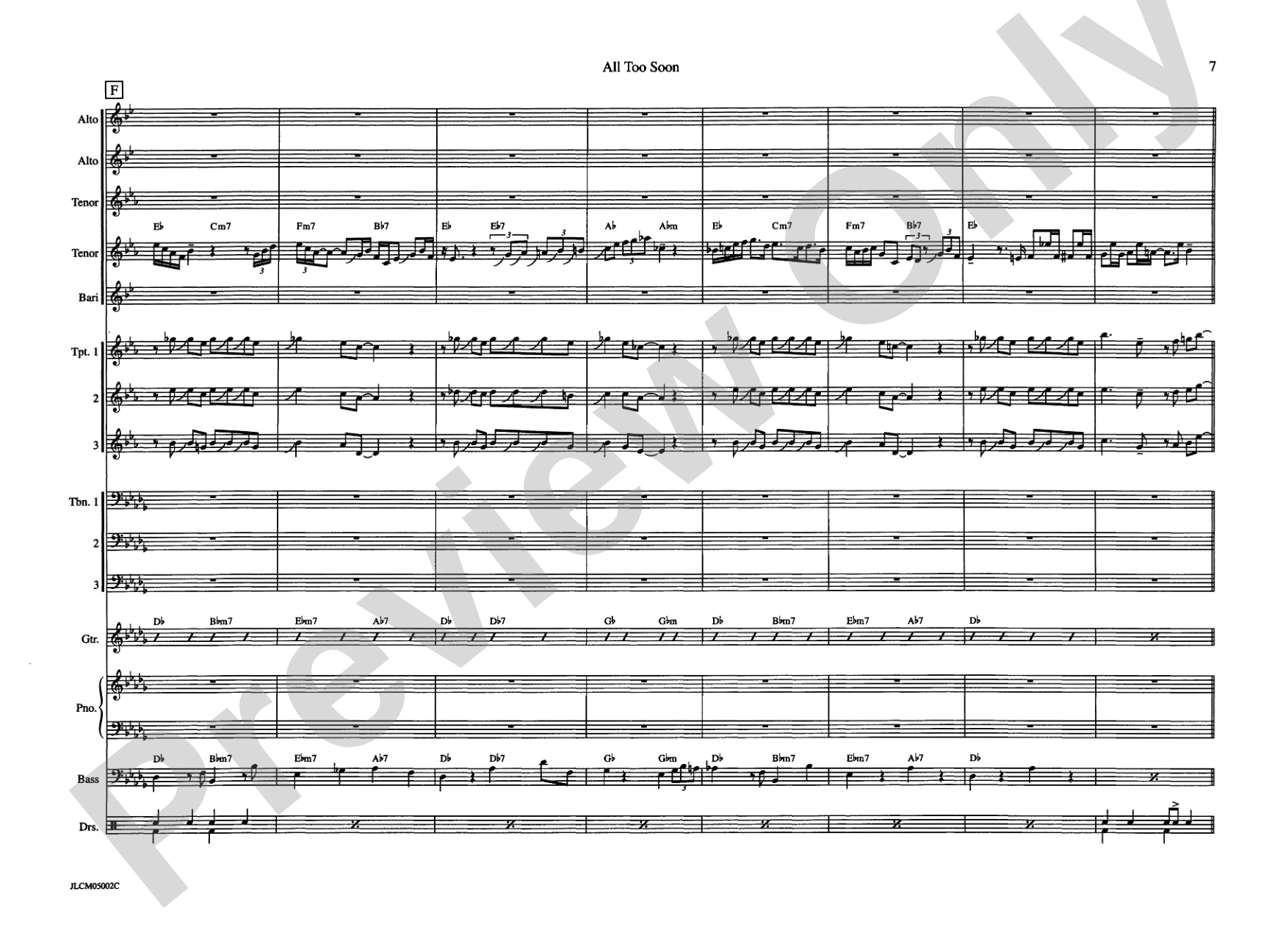 All Too Soon: Jazz Ensemble Conductor Score & Parts