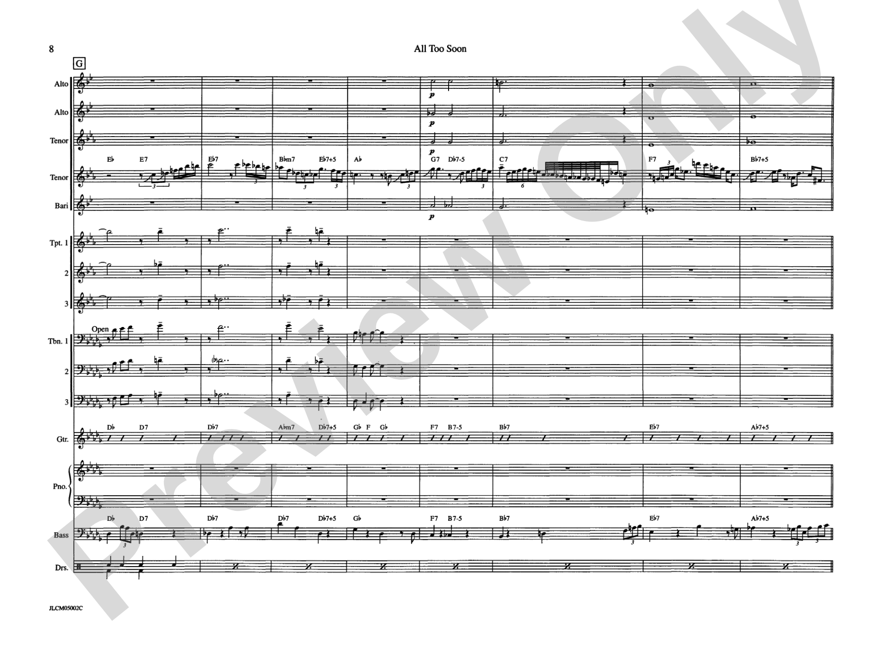 All Too Soon: Jazz Ensemble Conductor Score & Parts