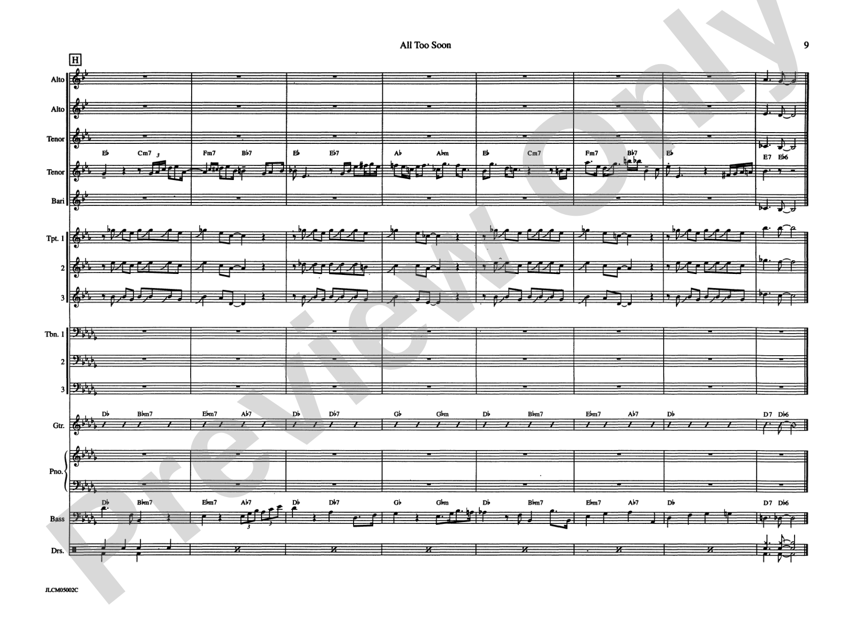 All Too Soon: Jazz Ensemble Conductor Score & Parts