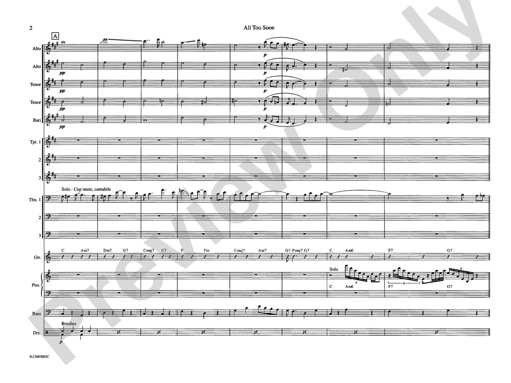 All Too Soon: Jazz Ensemble Conductor Score & Parts