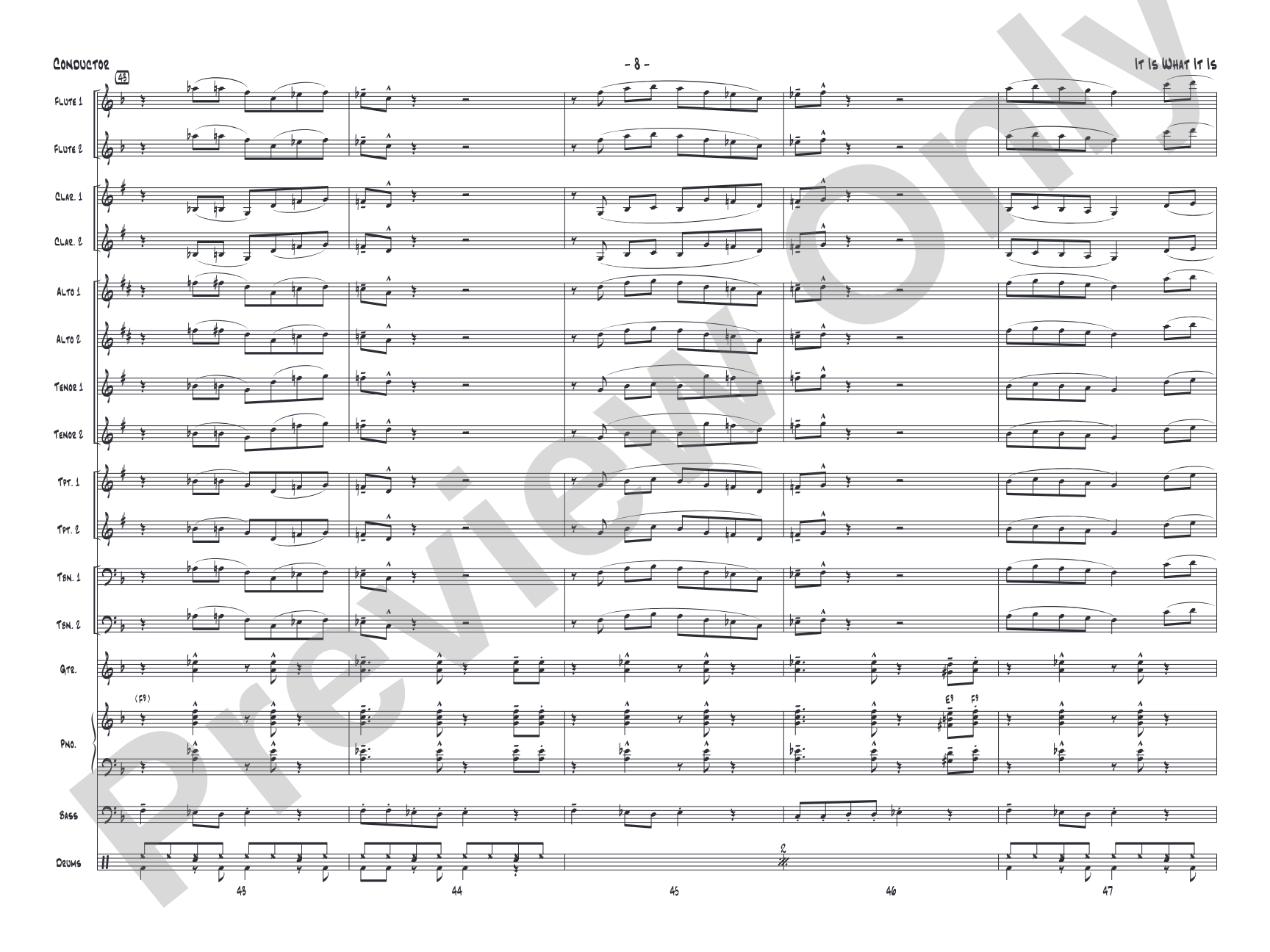 It Is What It Is: Jazz Ensemble Conductor Score & Parts