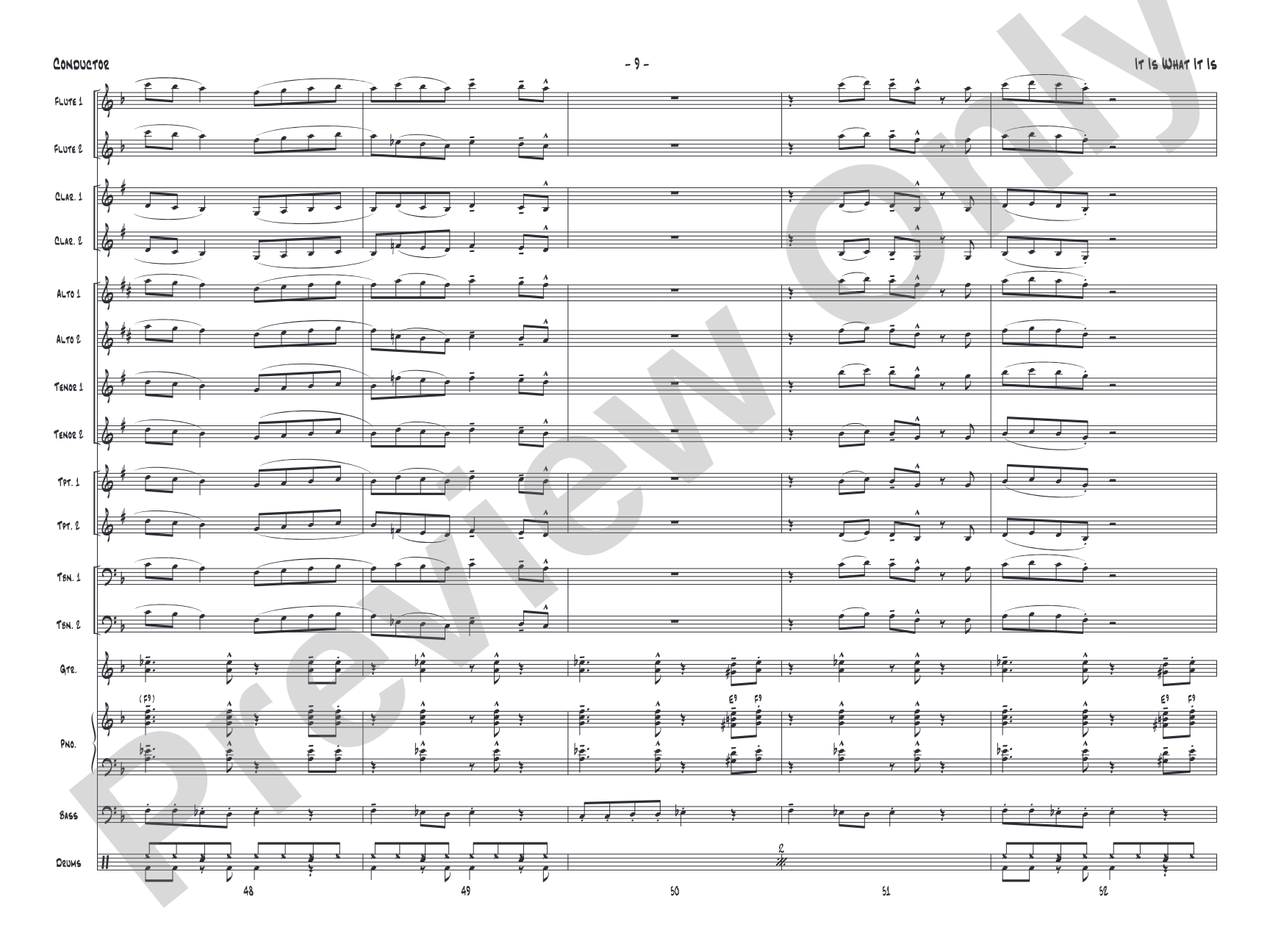 It Is What It Is: Jazz Ensemble Conductor Score & Parts