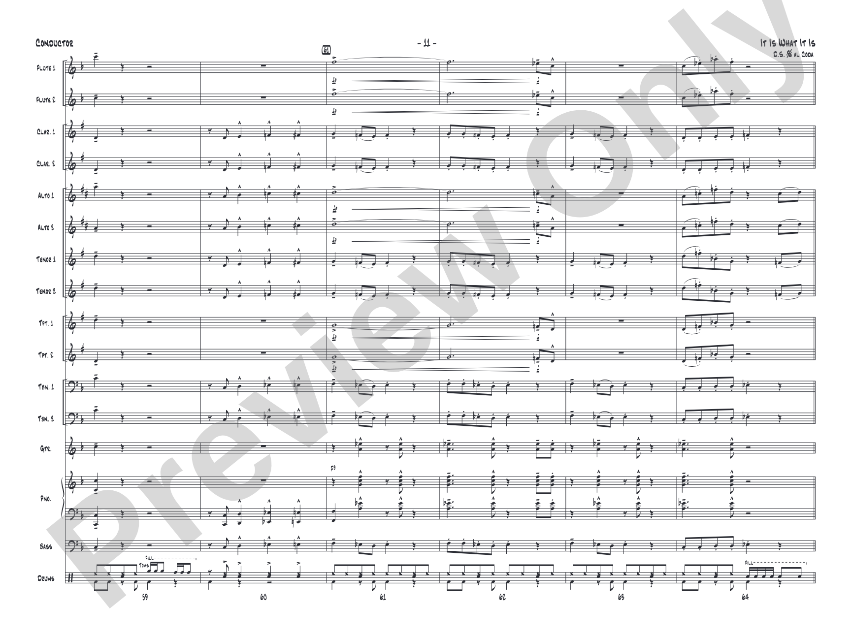 It Is What It Is: Jazz Ensemble Conductor Score & Parts