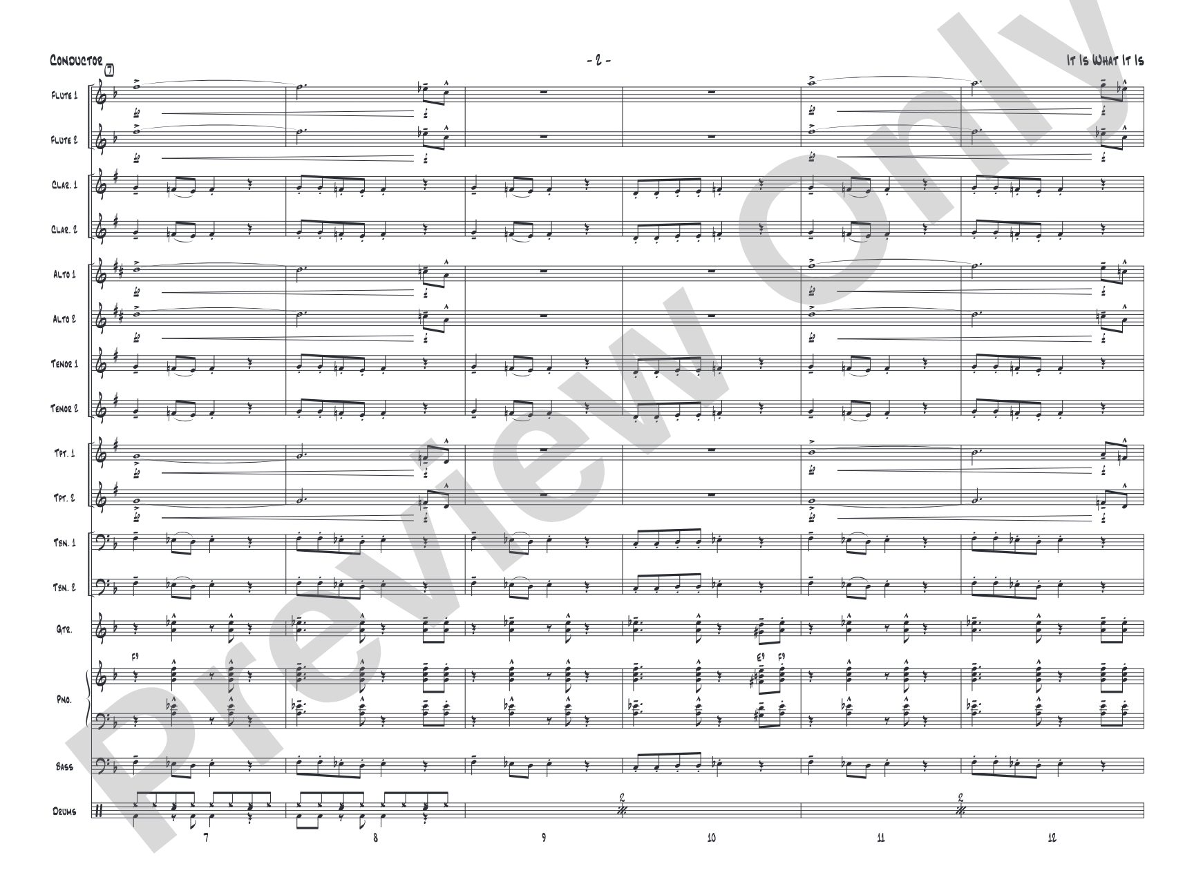It Is What It Is: Jazz Ensemble Conductor Score & Parts
