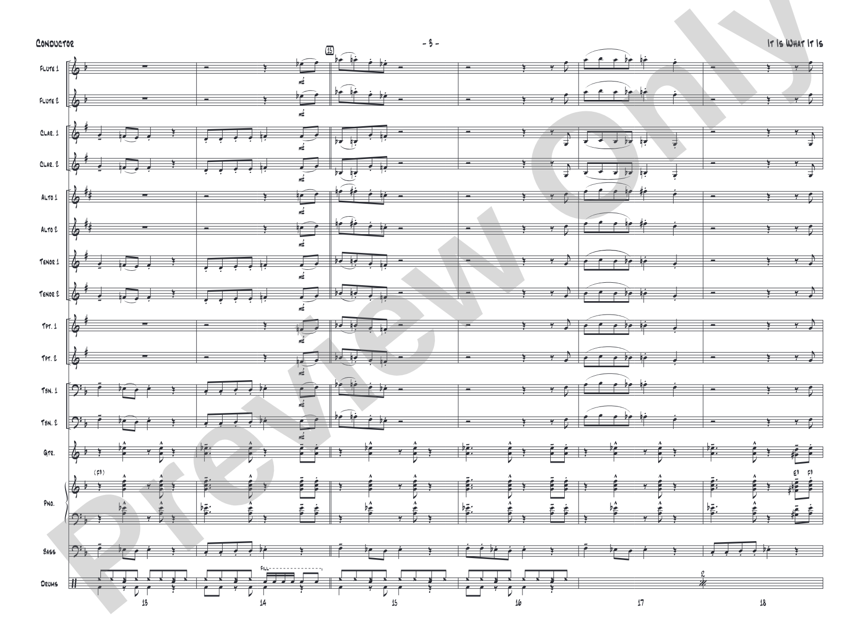 It Is What It Is: Jazz Ensemble Conductor Score & Parts