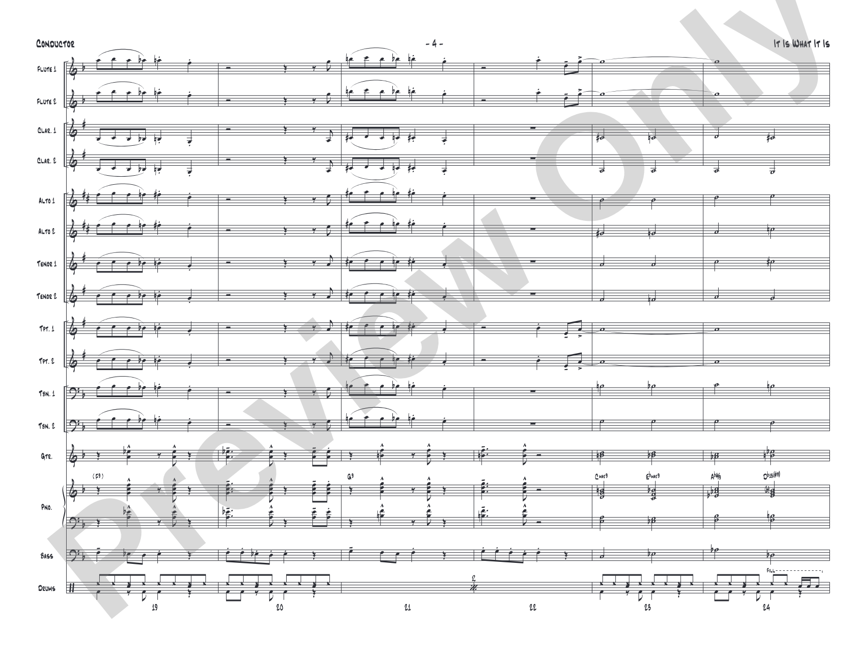 It Is What It Is: Jazz Ensemble Conductor Score & Parts