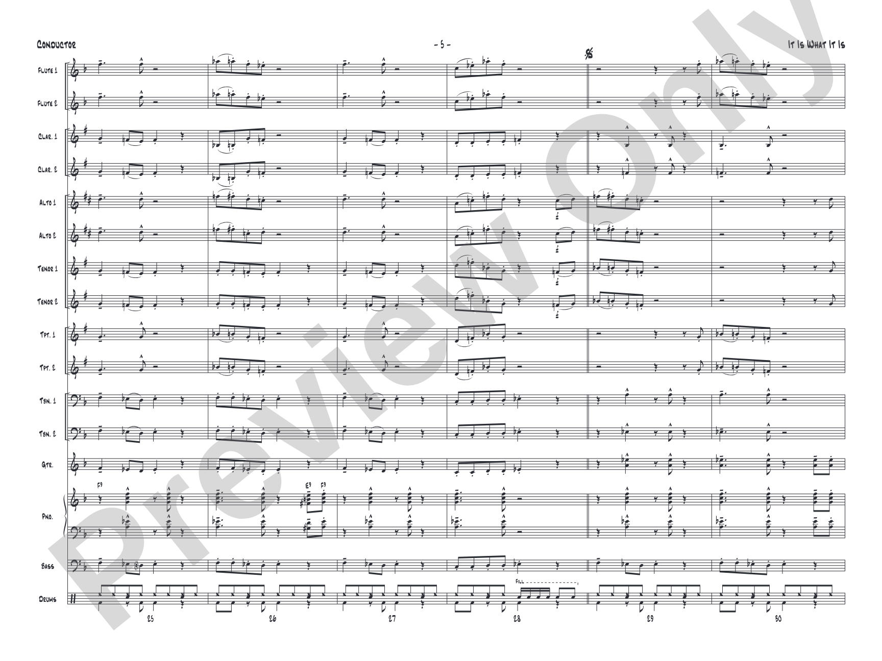 It Is What It Is: Jazz Ensemble Conductor Score & Parts