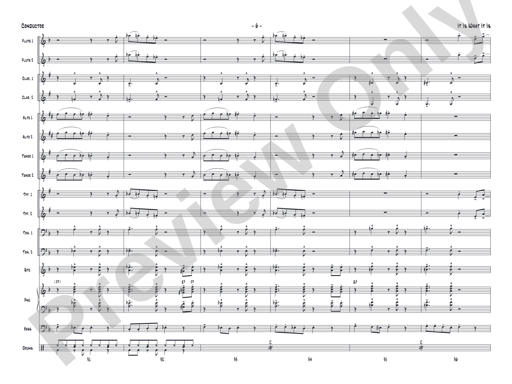 It Is What It Is: Jazz Ensemble Conductor Score & Parts