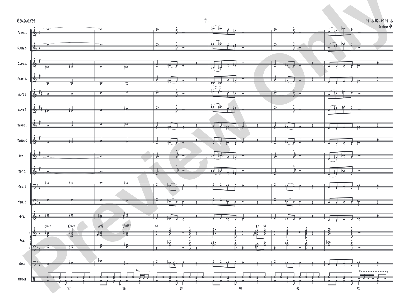 It Is What It Is: Jazz Ensemble Conductor Score & Parts
