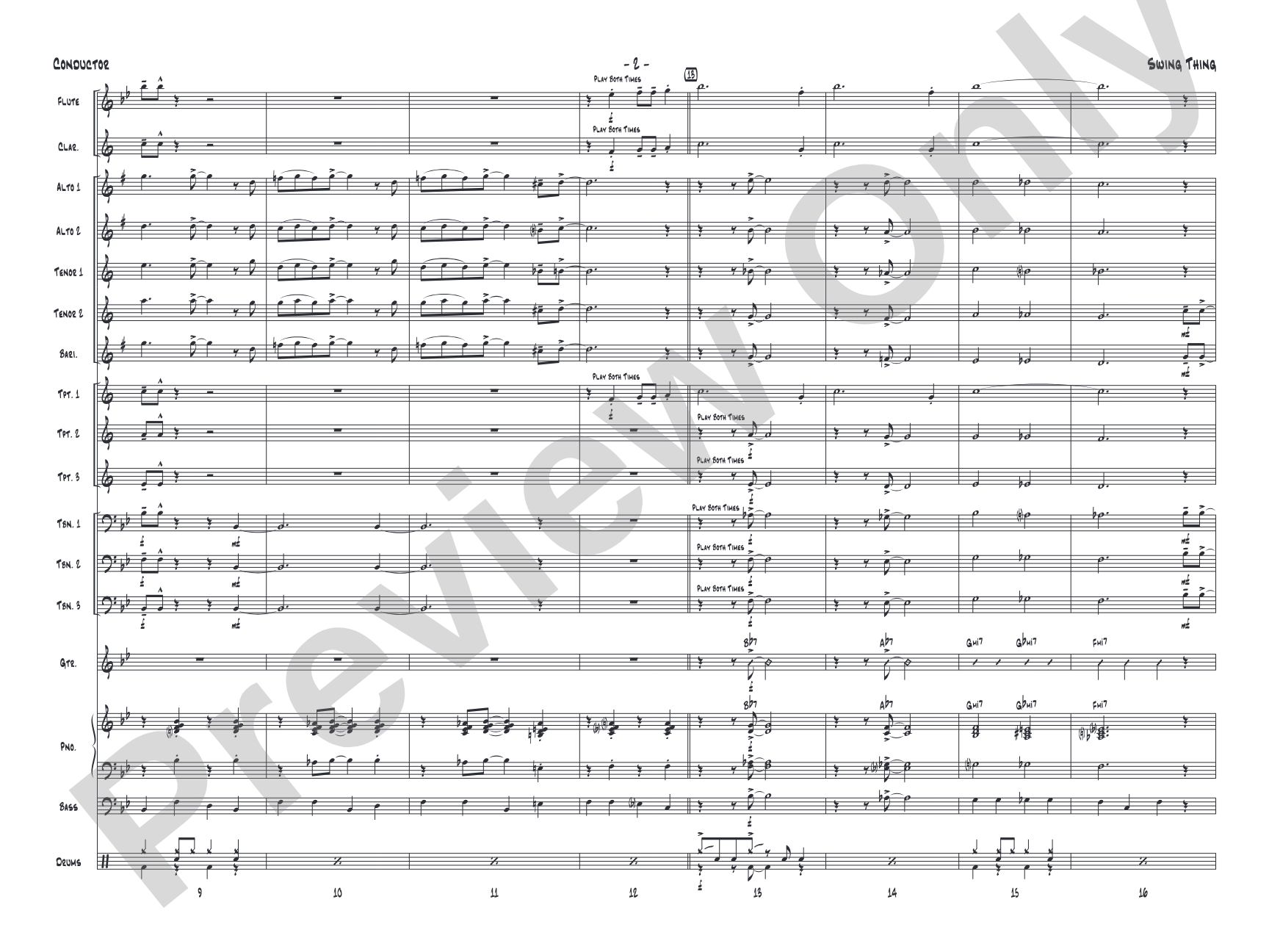 Swing Thing: Jazz Ensemble Conductor Score & Parts