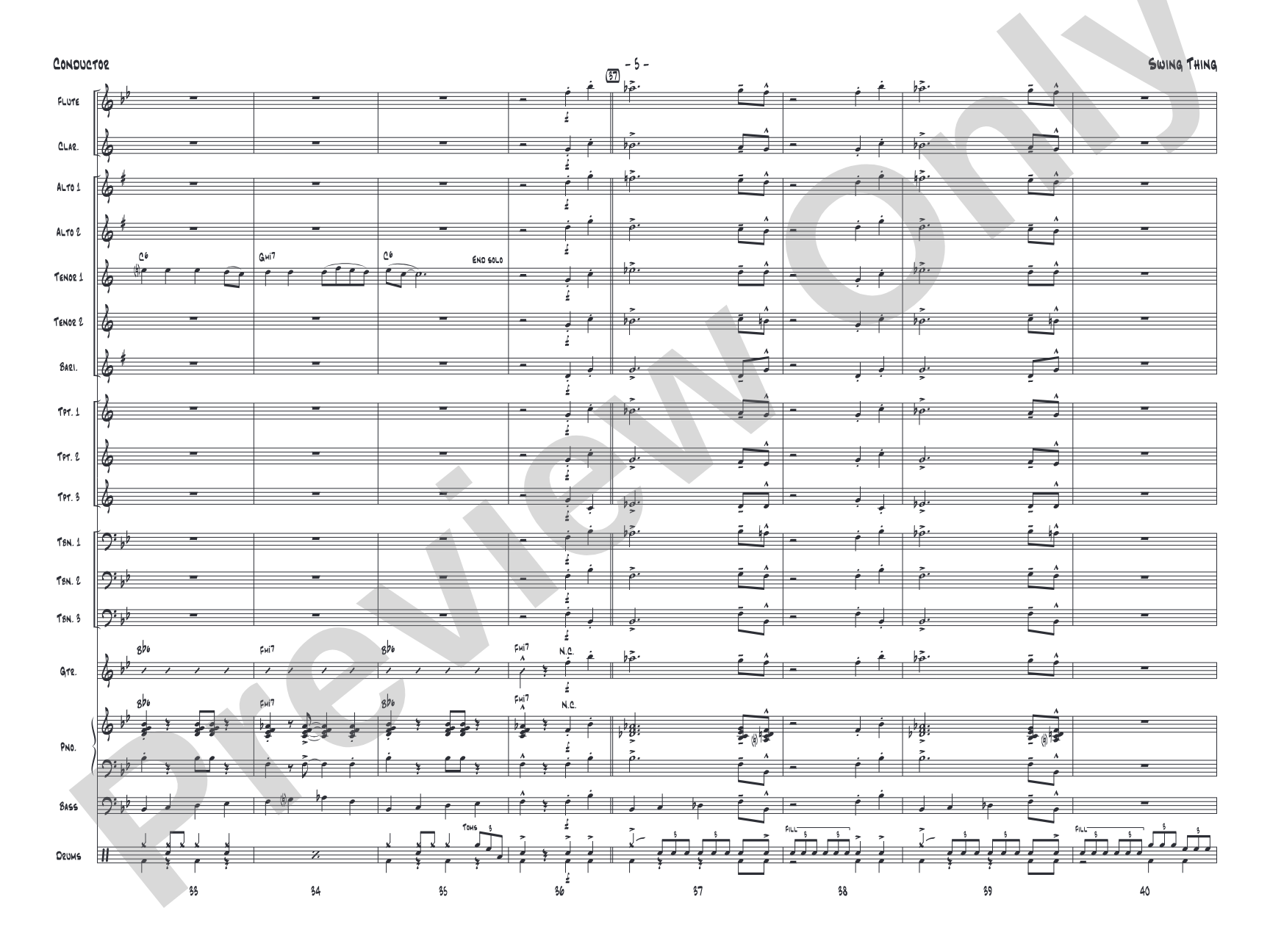 Swing Thing: Jazz Ensemble Conductor Score & Parts