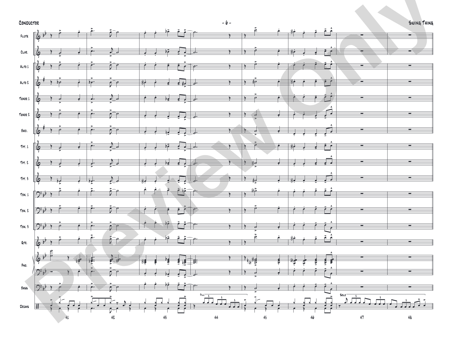 Swing Thing: Jazz Ensemble Conductor Score & Parts