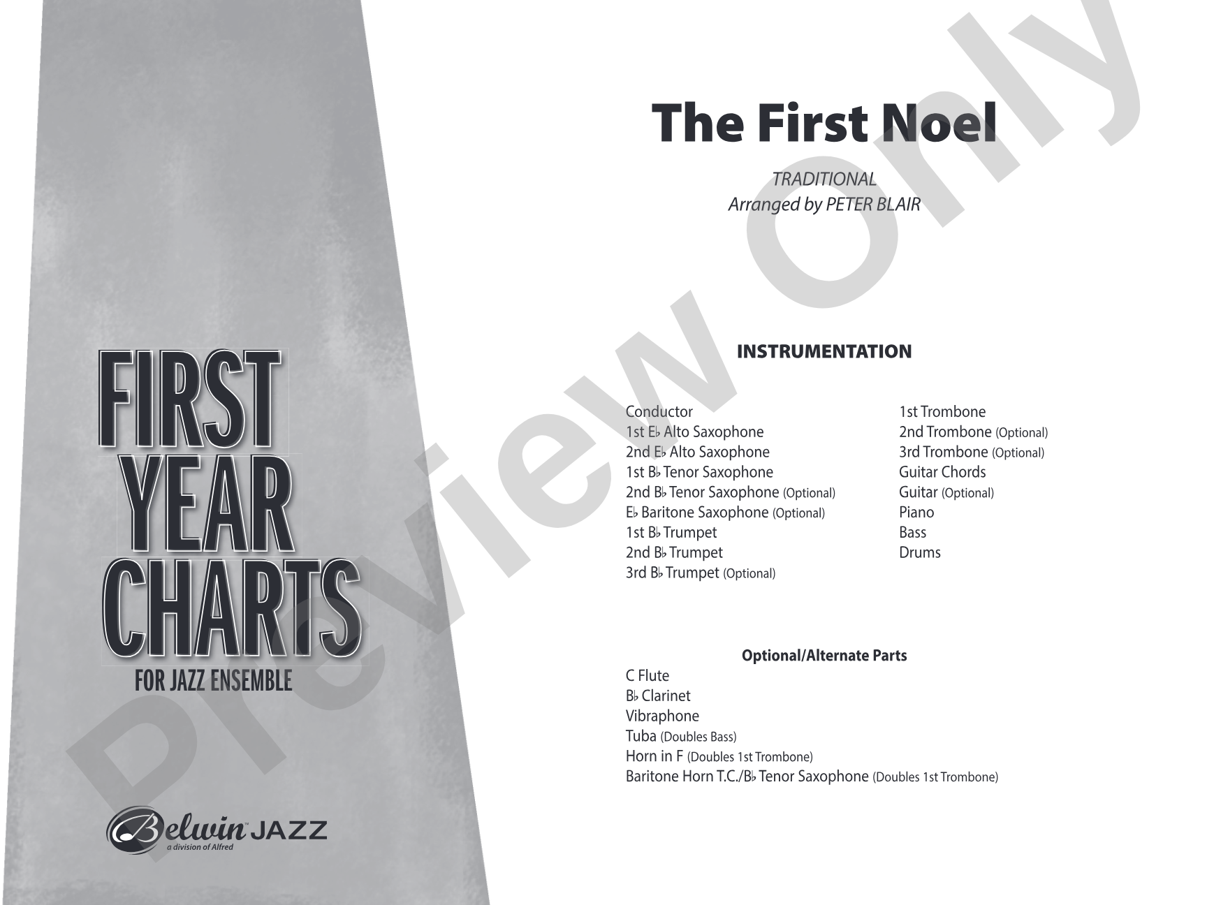 The First Noel: Jazz Ensemble Conductor Score & Parts