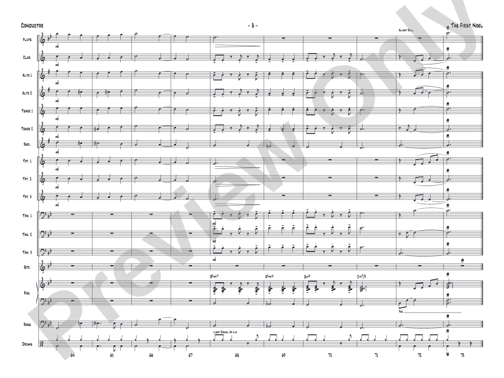The First Noel: Jazz Ensemble Conductor Score & Parts