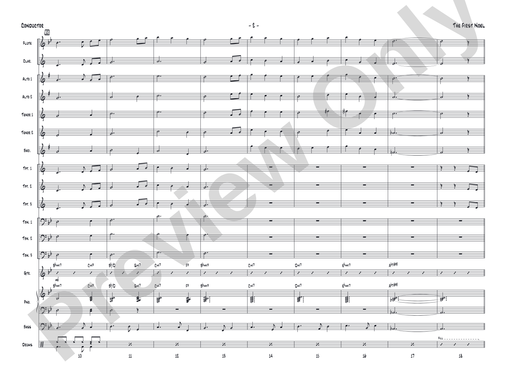 The First Noel: Jazz Ensemble Conductor Score & Parts
