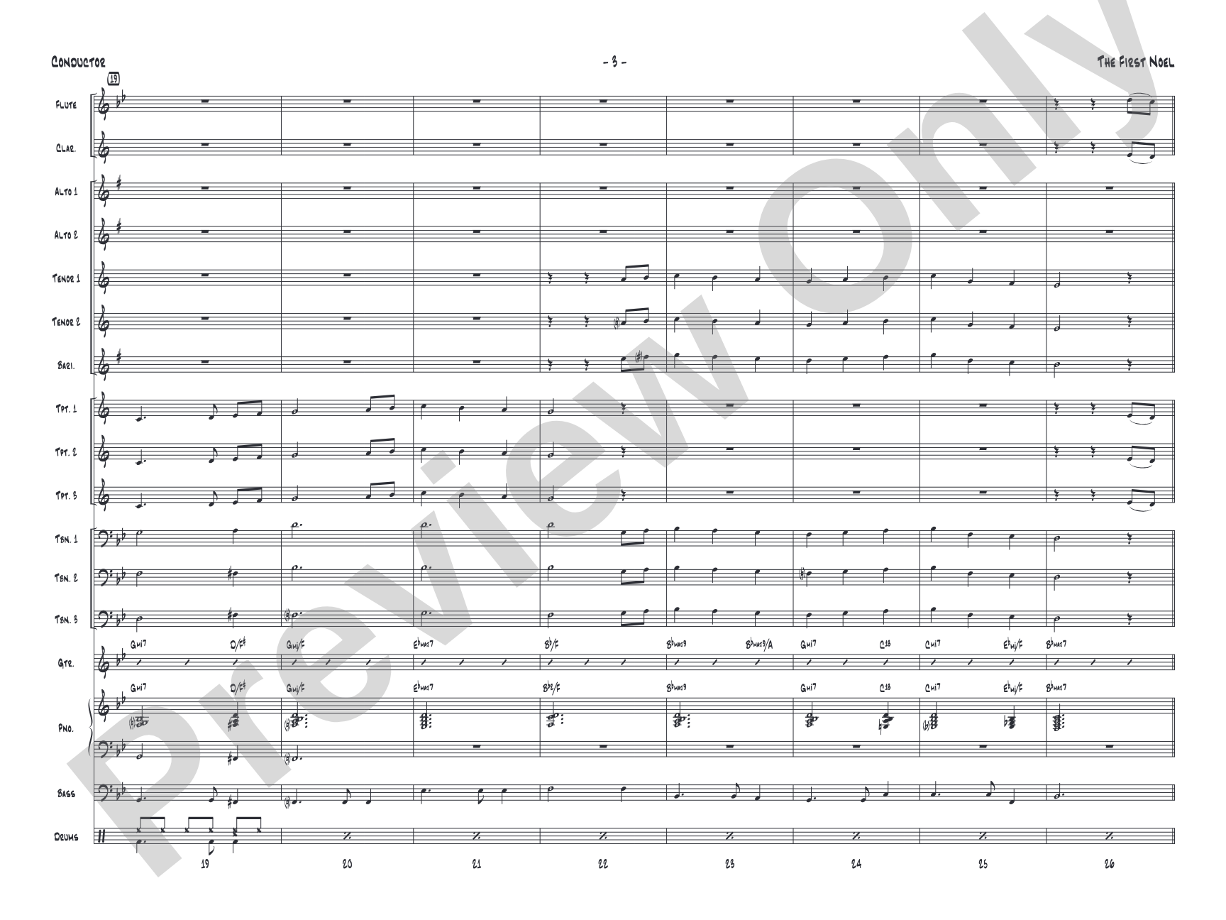 The First Noel: Jazz Ensemble Conductor Score & Parts
