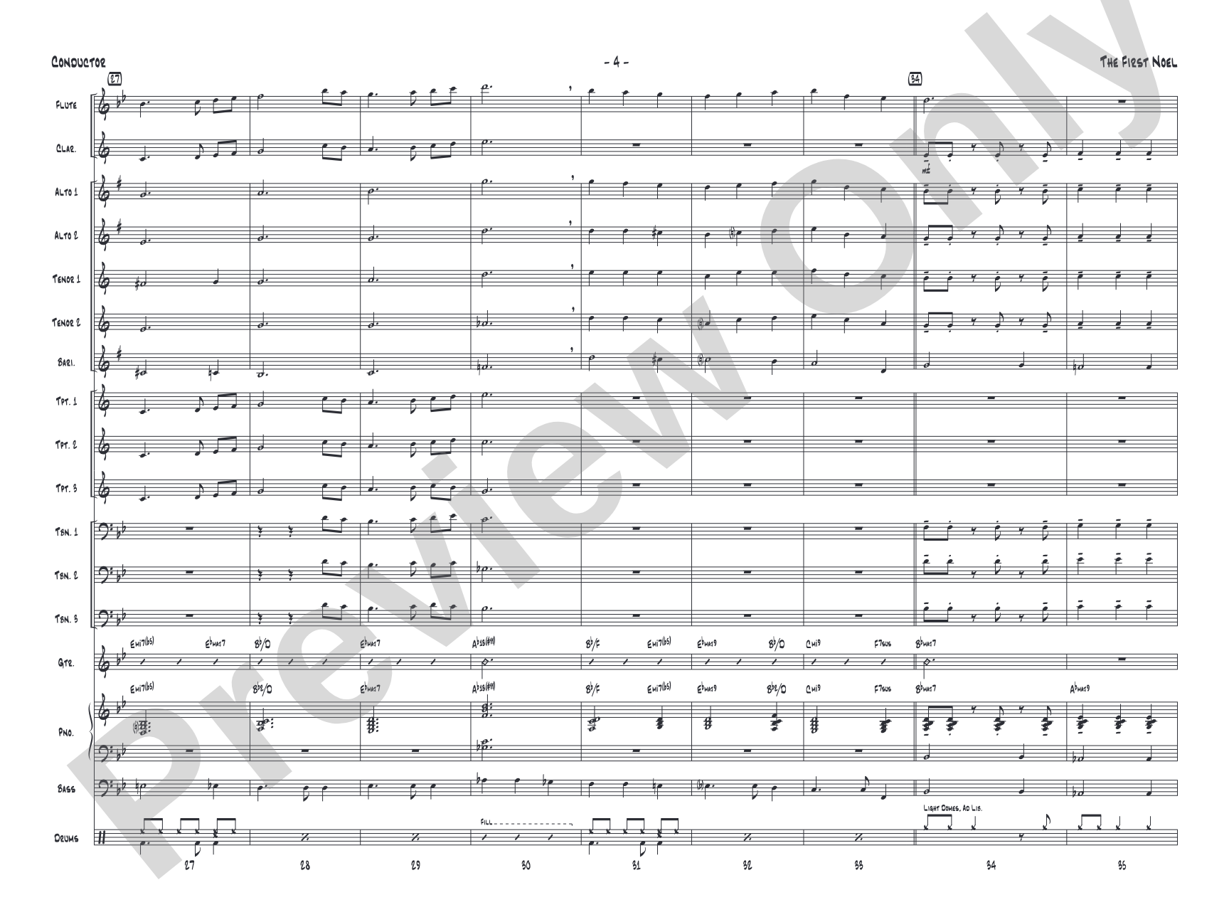 The First Noel: Jazz Ensemble Conductor Score & Parts