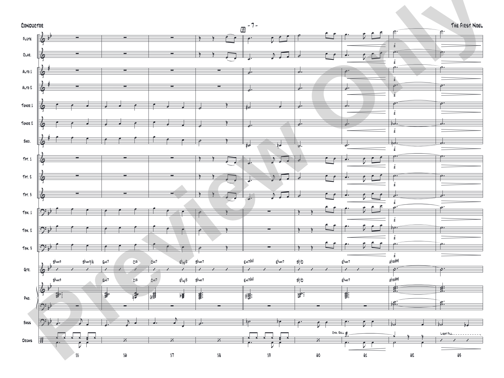 The First Noel: Jazz Ensemble Conductor Score & Parts