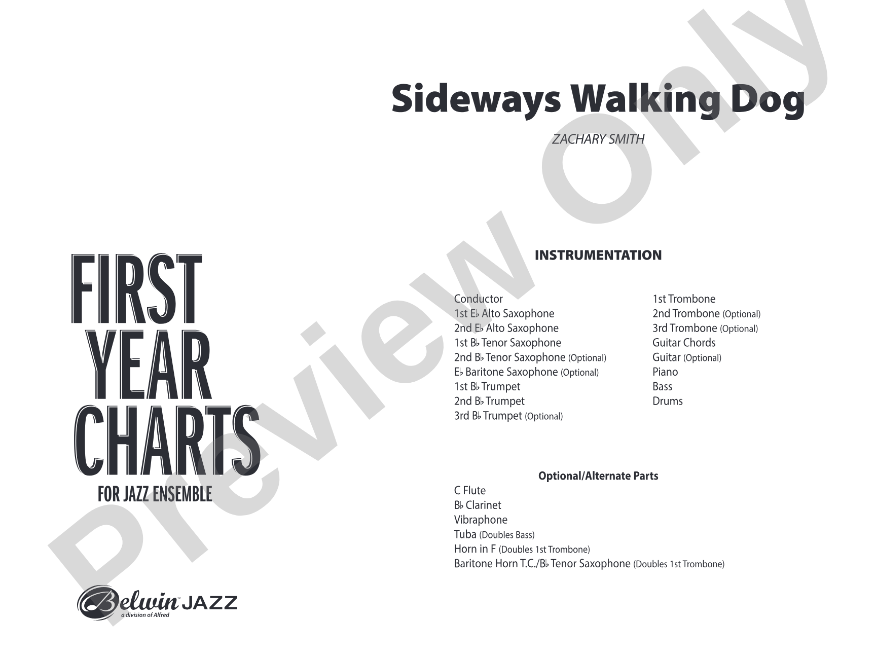 Sideways Walking Dog: Jazz Ensemble Conductor Score & Parts