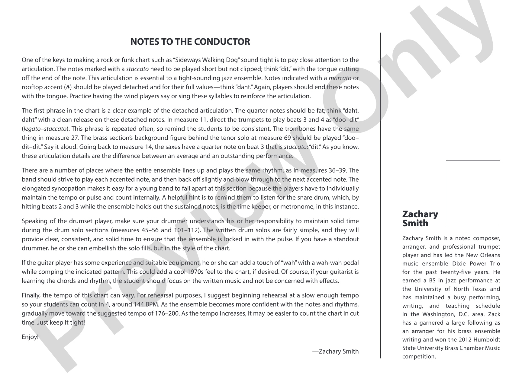 Sideways Walking Dog: Jazz Ensemble Conductor Score & Parts