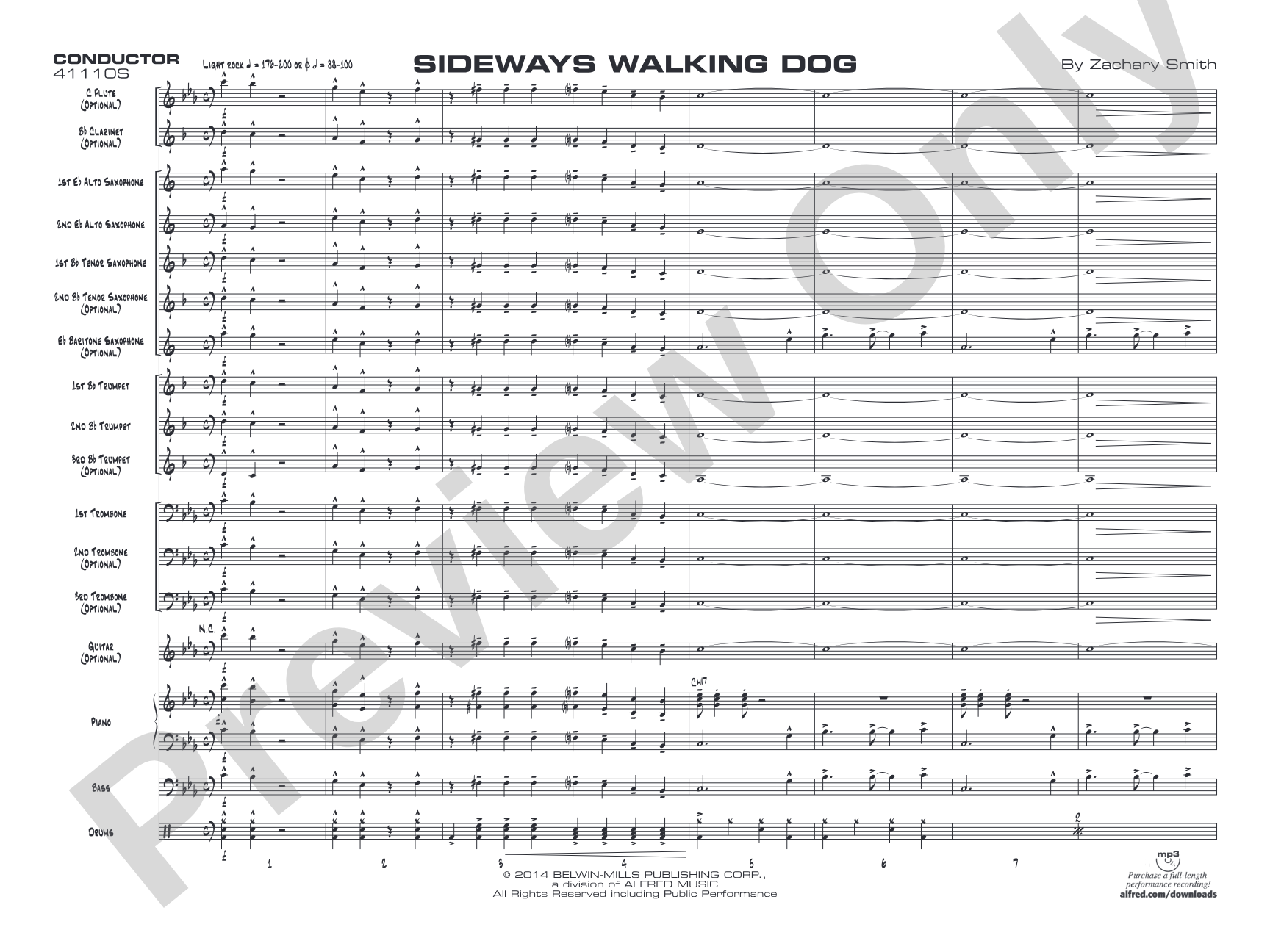 Sideways Walking Dog: Jazz Ensemble Conductor Score & Parts
