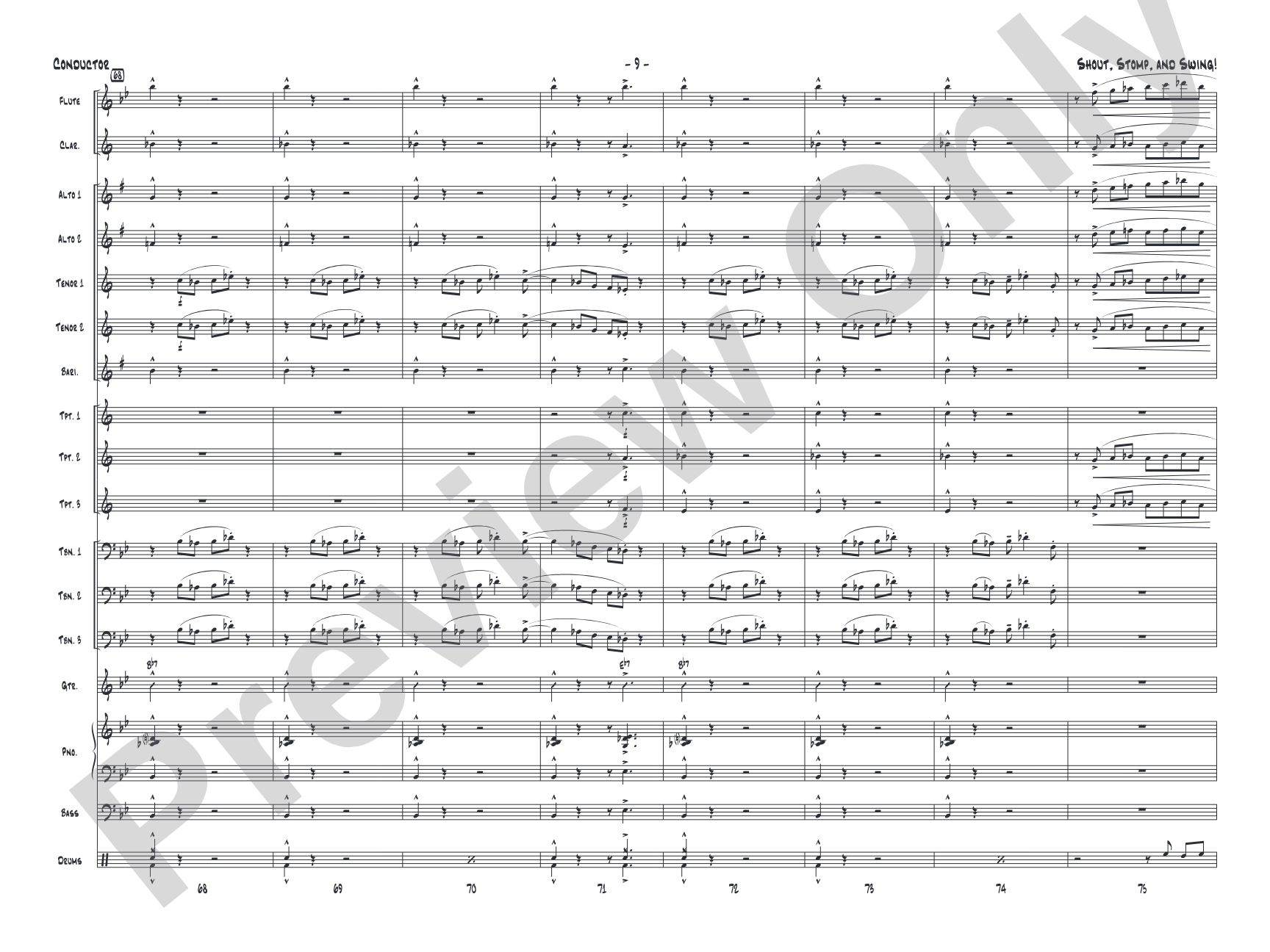 Shout, Stomp, and Swing!: Jazz Ensemble Conductor Score & Parts