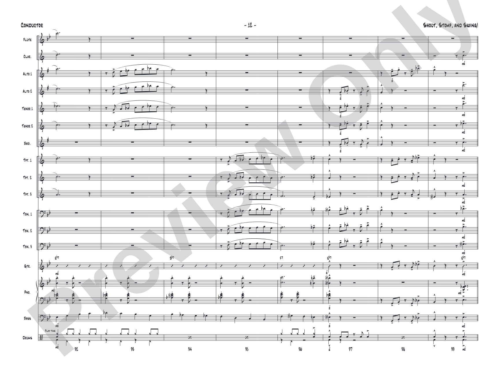 Shout, Stomp, and Swing!: Jazz Ensemble Conductor Score & Parts