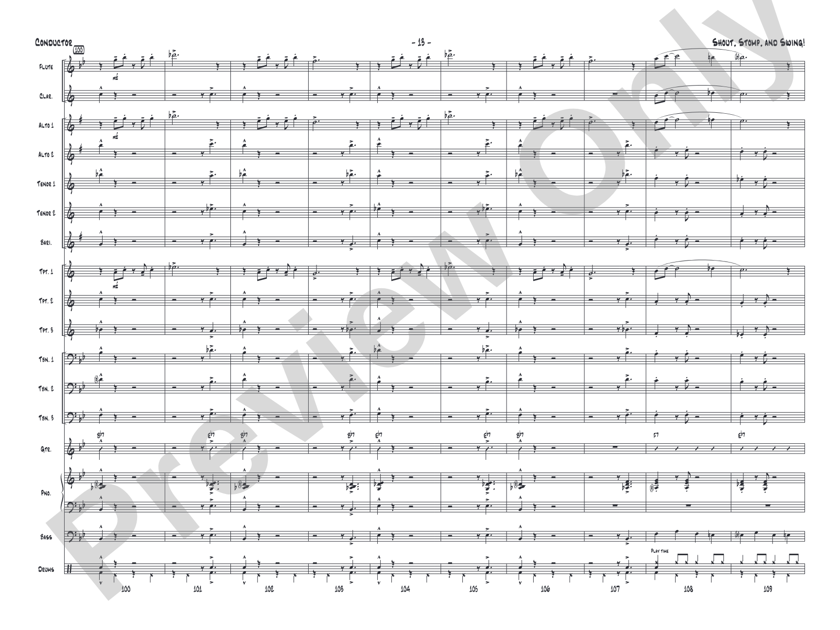 Shout, Stomp, and Swing!: Jazz Ensemble Conductor Score & Parts