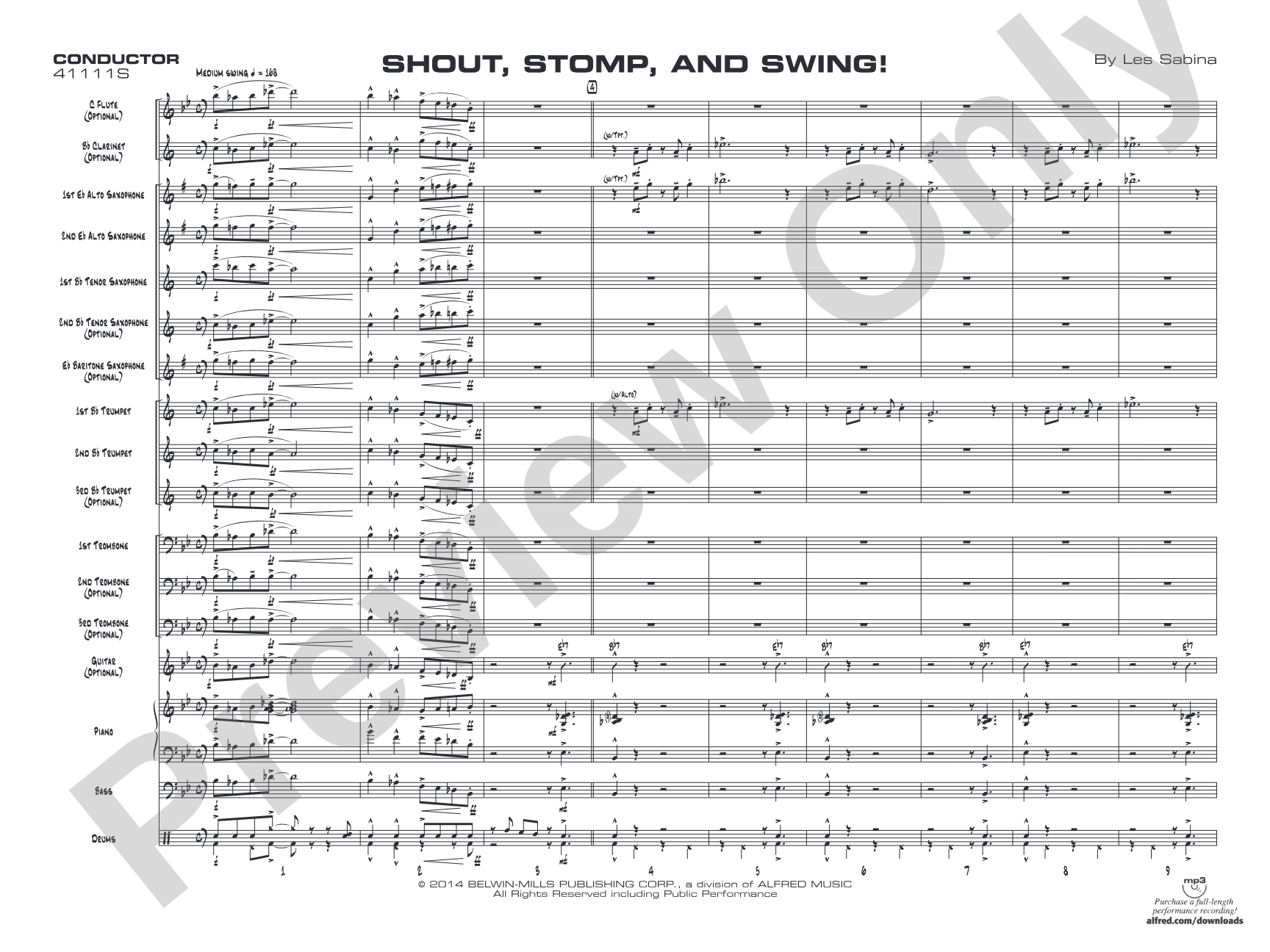 Shout, Stomp, and Swing!: Jazz Ensemble Conductor Score & Parts