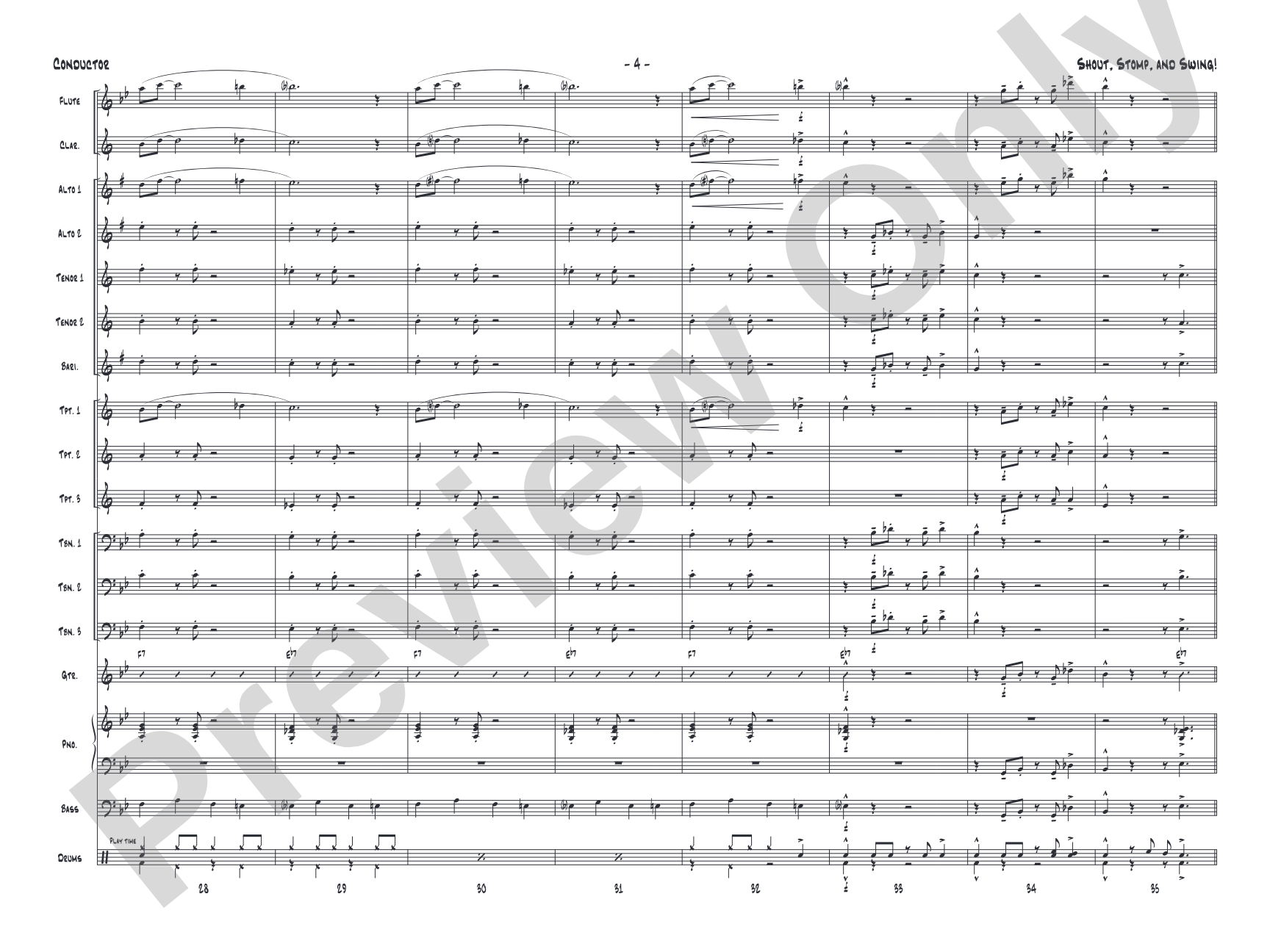 Shout, Stomp, and Swing!: Jazz Ensemble Conductor Score & Parts