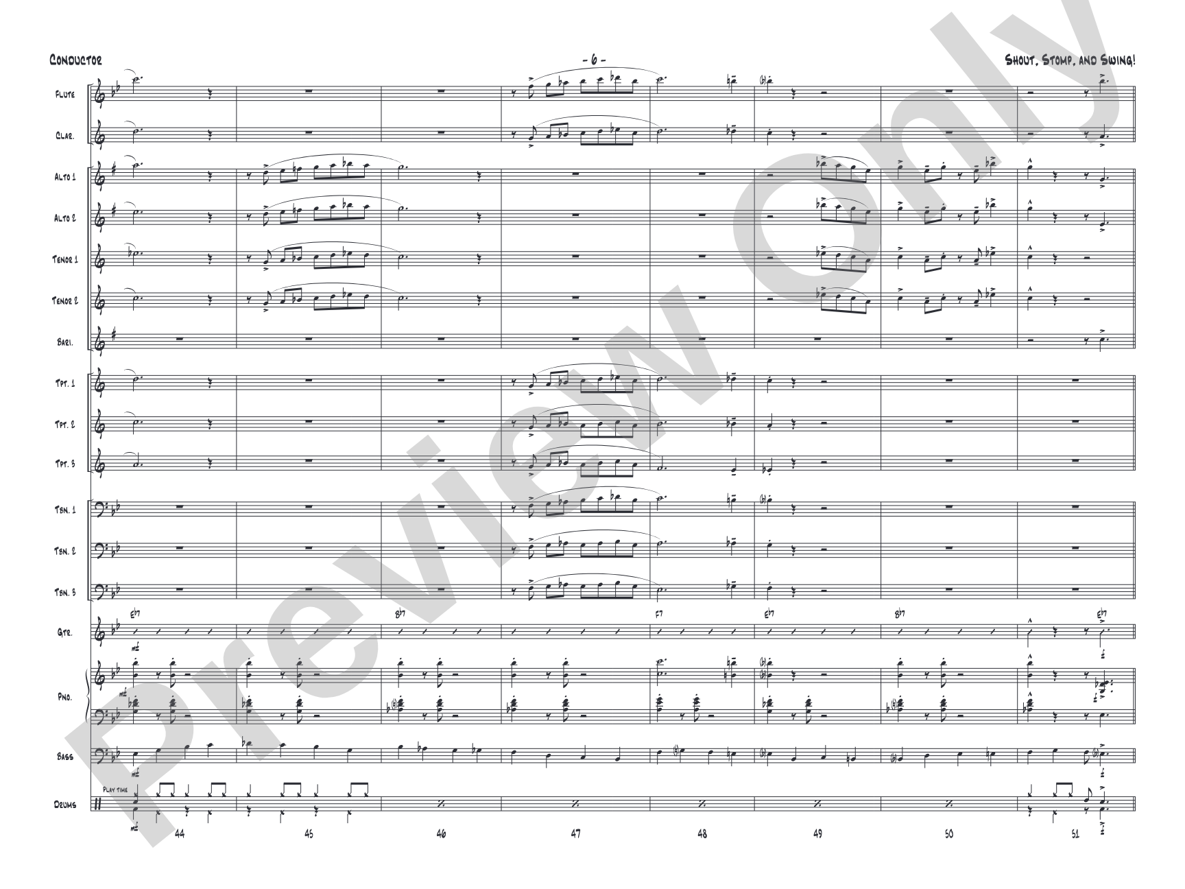 Shout, Stomp, and Swing!: Jazz Ensemble Conductor Score & Parts