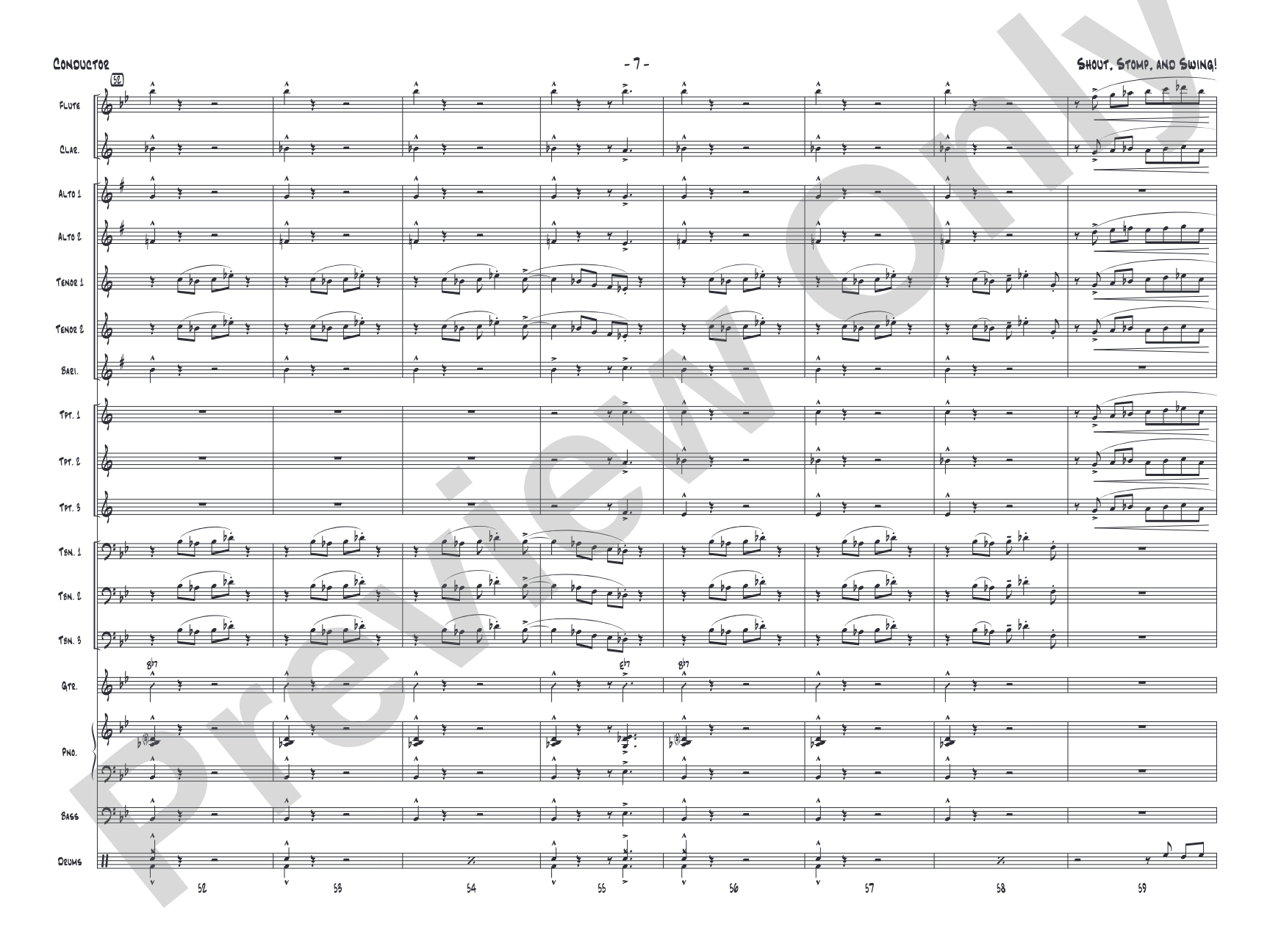 Shout, Stomp, and Swing!: Jazz Ensemble Conductor Score & Parts