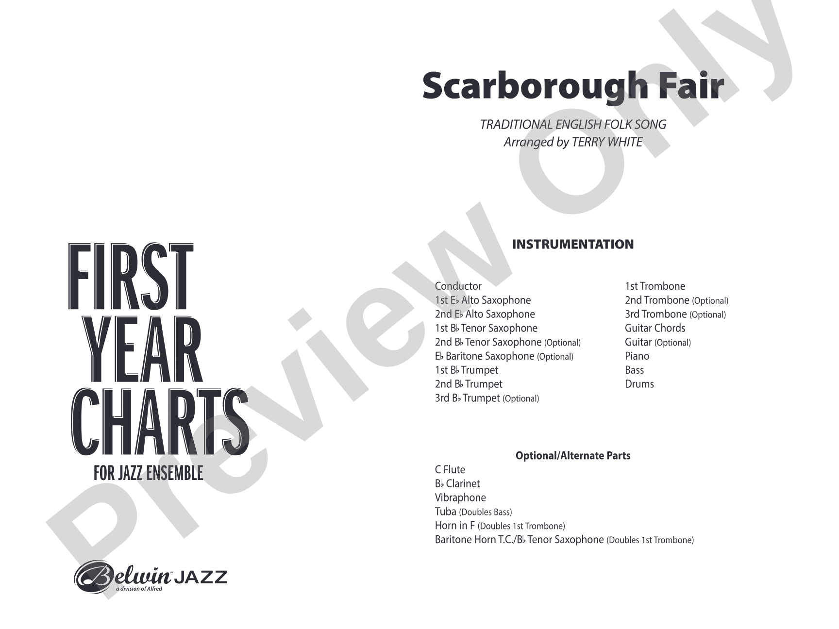Scarborough Fair: Jazz Ensemble Conductor Score & Parts
