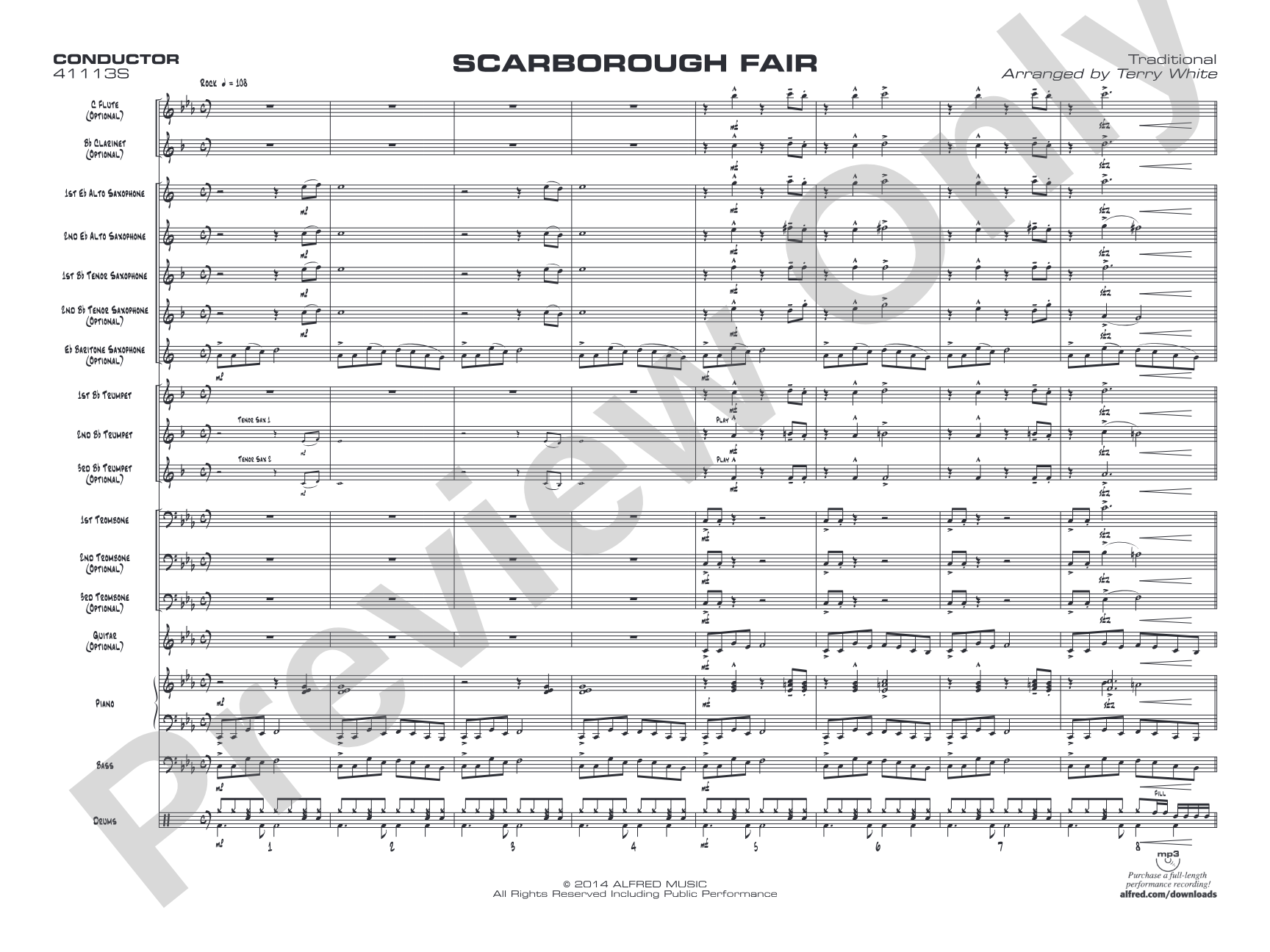 Scarborough Fair: Jazz Ensemble Conductor Score & Parts