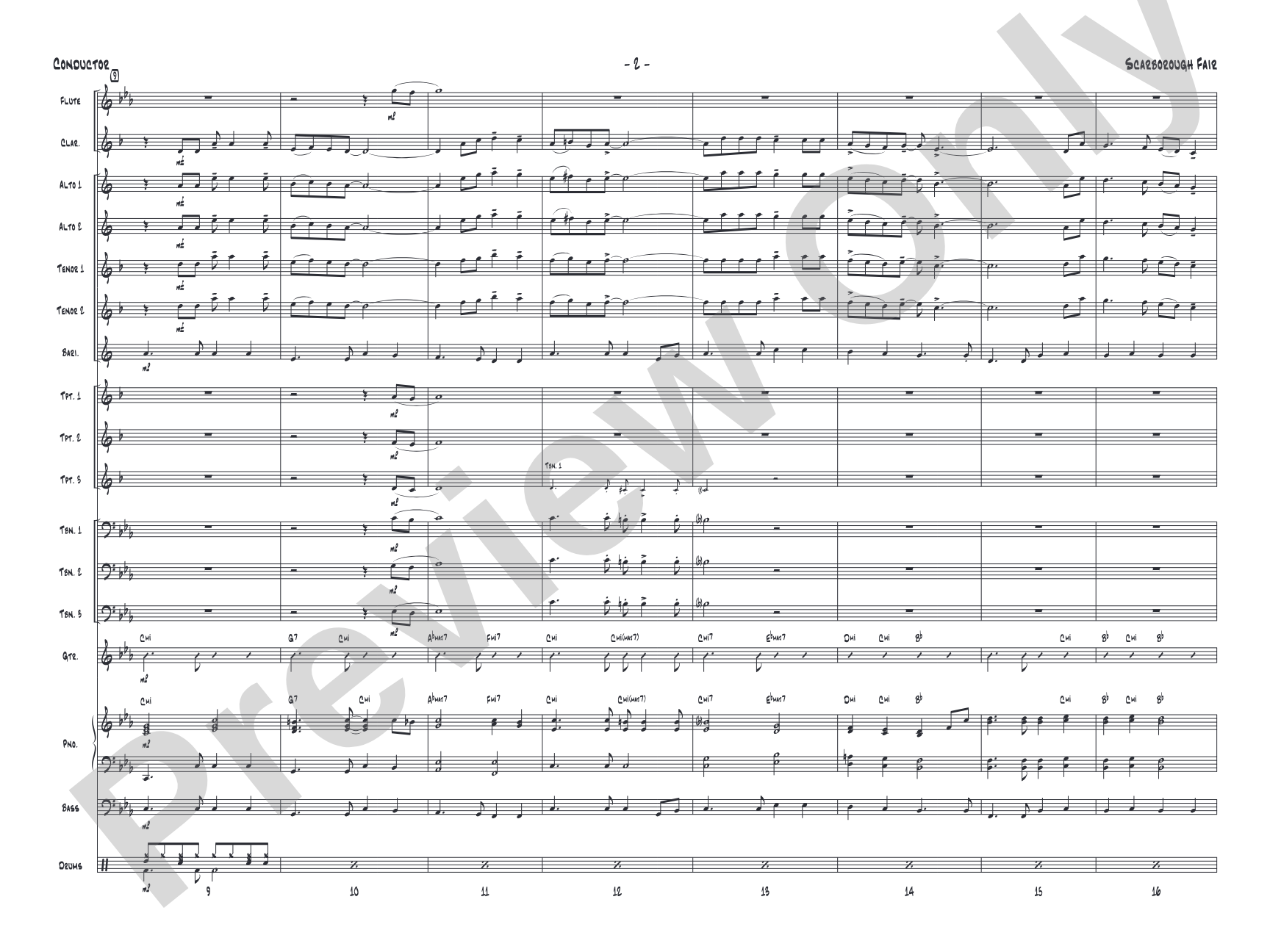 Scarborough Fair: Jazz Ensemble Conductor Score & Parts