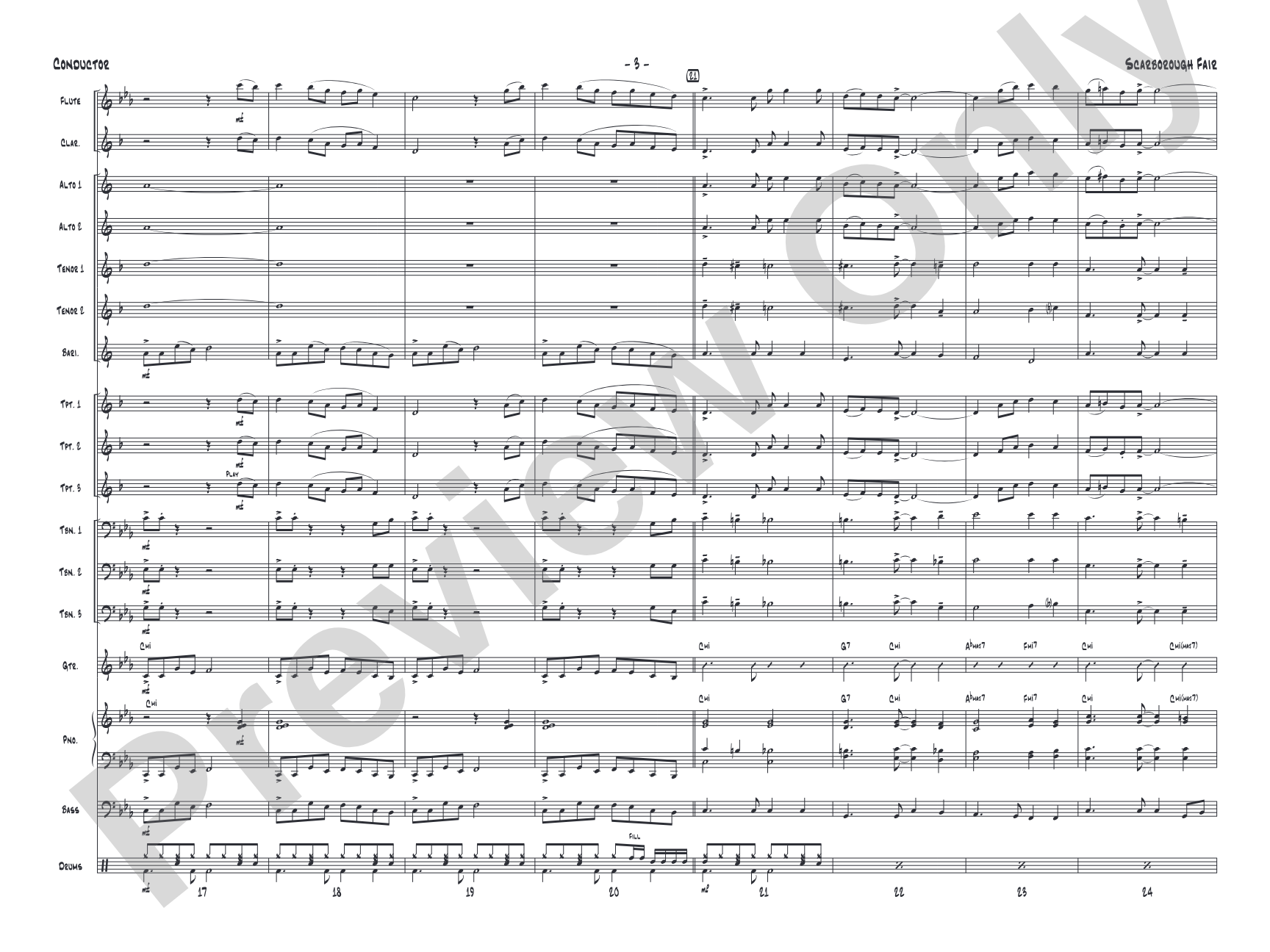 Scarborough Fair: Jazz Ensemble Conductor Score & Parts