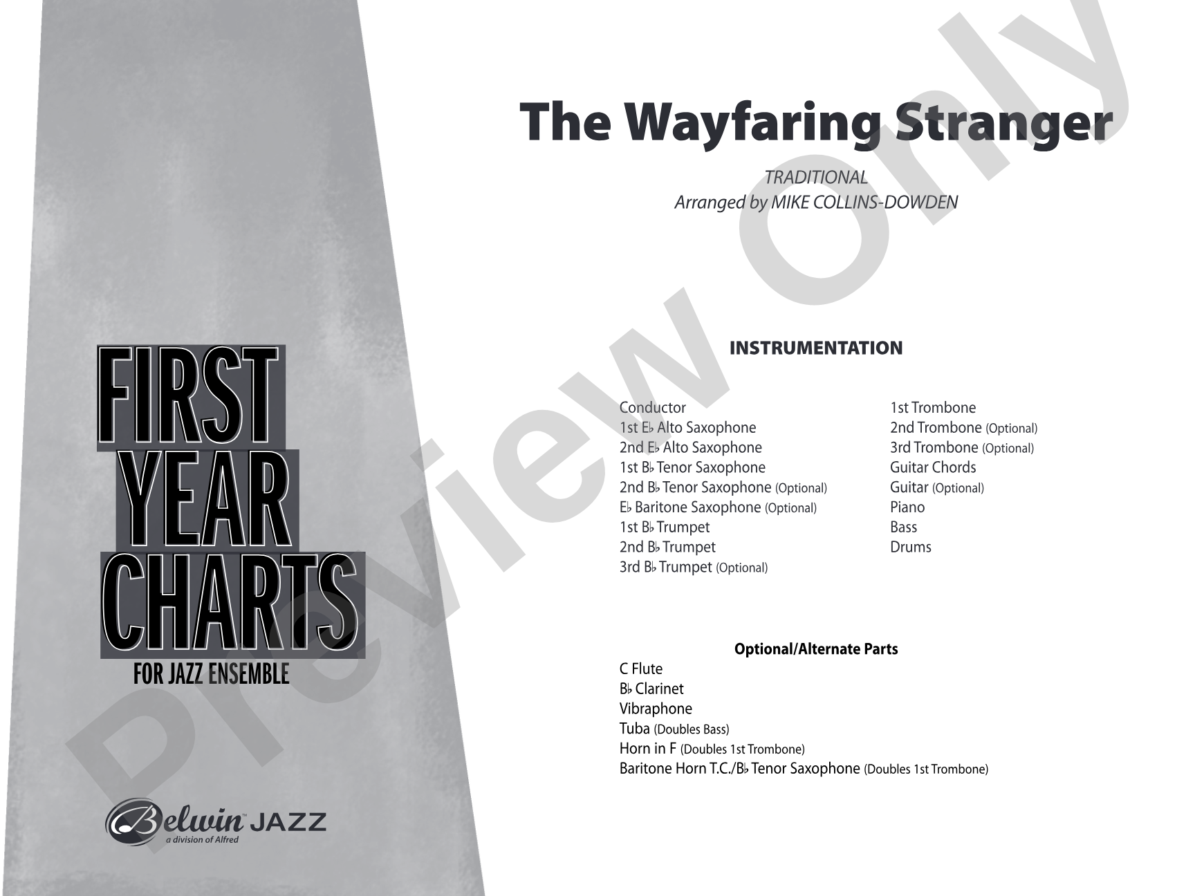 The Wayfaring Stranger: Jazz Ensemble Conductor Score & Parts