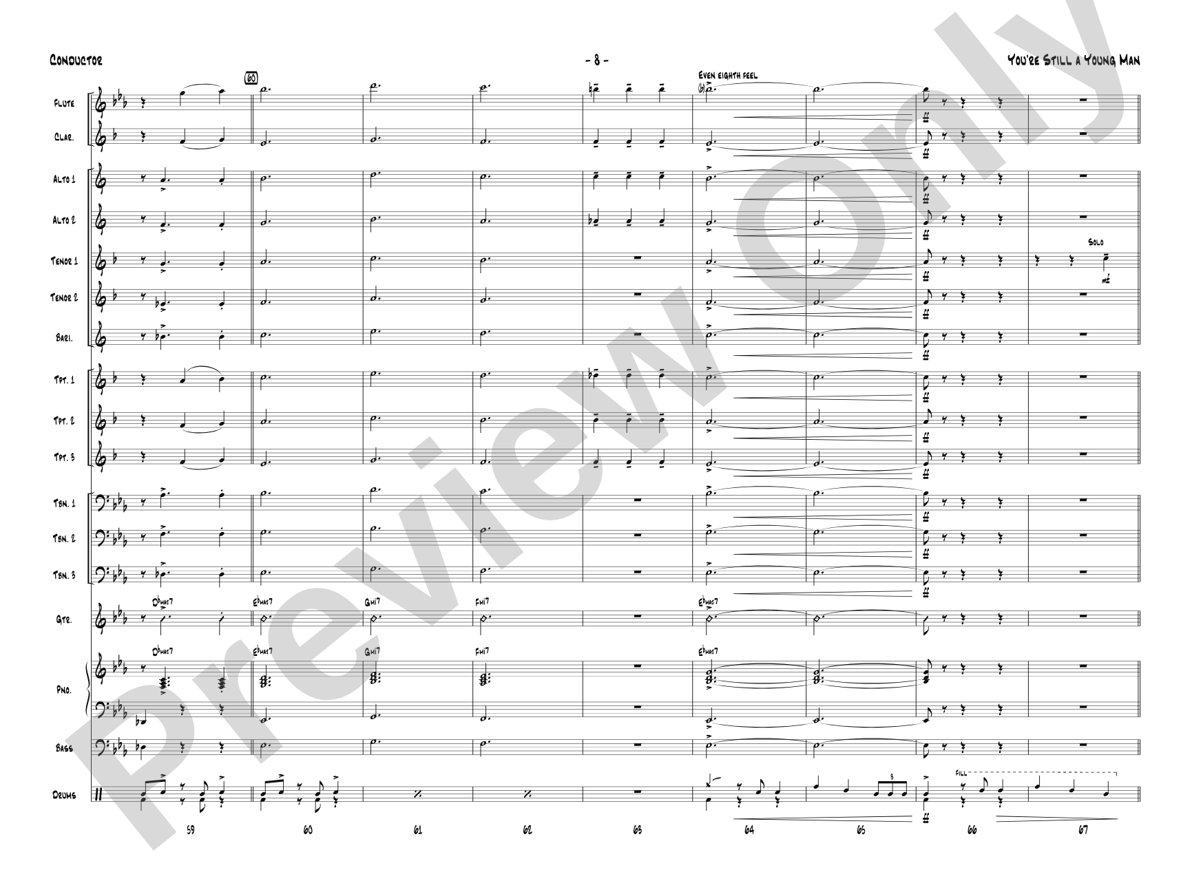 You're Still a Young Man: Jazz Ensemble Conductor Score & Parts