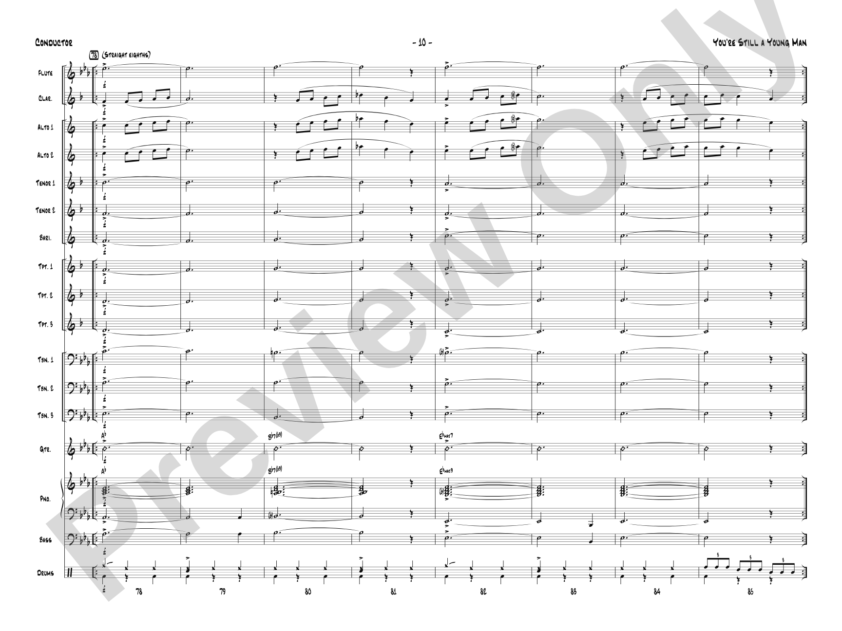You're Still a Young Man: Jazz Ensemble Conductor Score & Parts