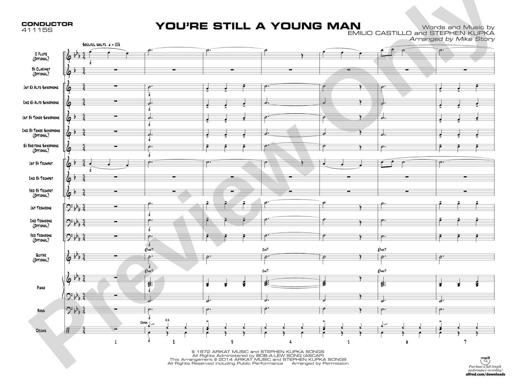 You're Still a Young Man: Jazz Ensemble Conductor Score & Parts